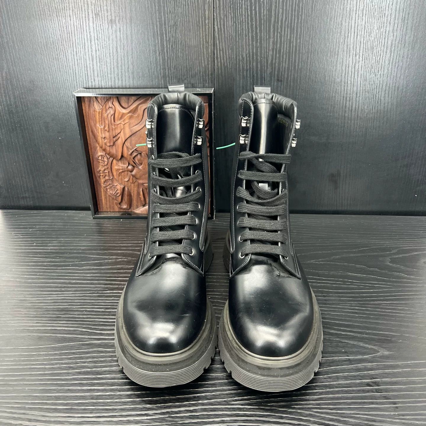 Prada Prada Black Martin Boots Triangle Logo Size US 8.5 / EU 41-42 - 2 Thumbnail