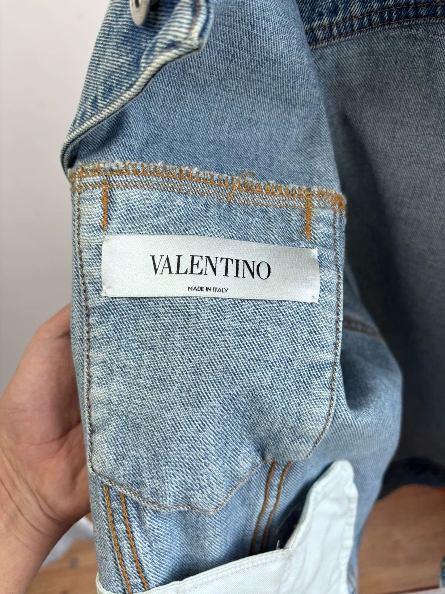 Valentino Valentino Light Blue Denim Jacket V Print Size US S / EU 44-46 / 1 - 2 Thumbnail
