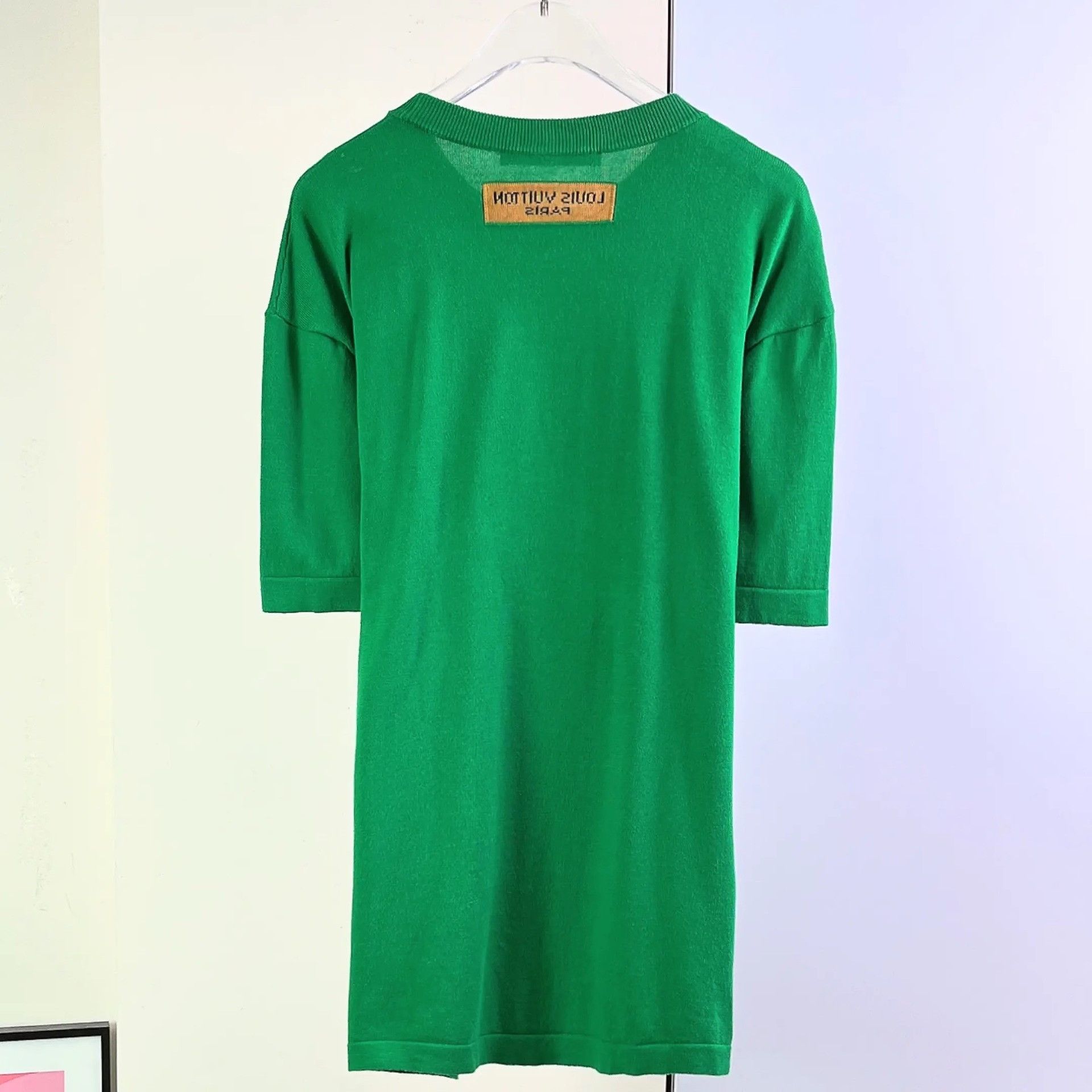 Louis Vuitton Louis Vuitton Green Knit Logo Short-Sleeve Top Size US M / EU 48-50 / 2 - 2 Thumbnail