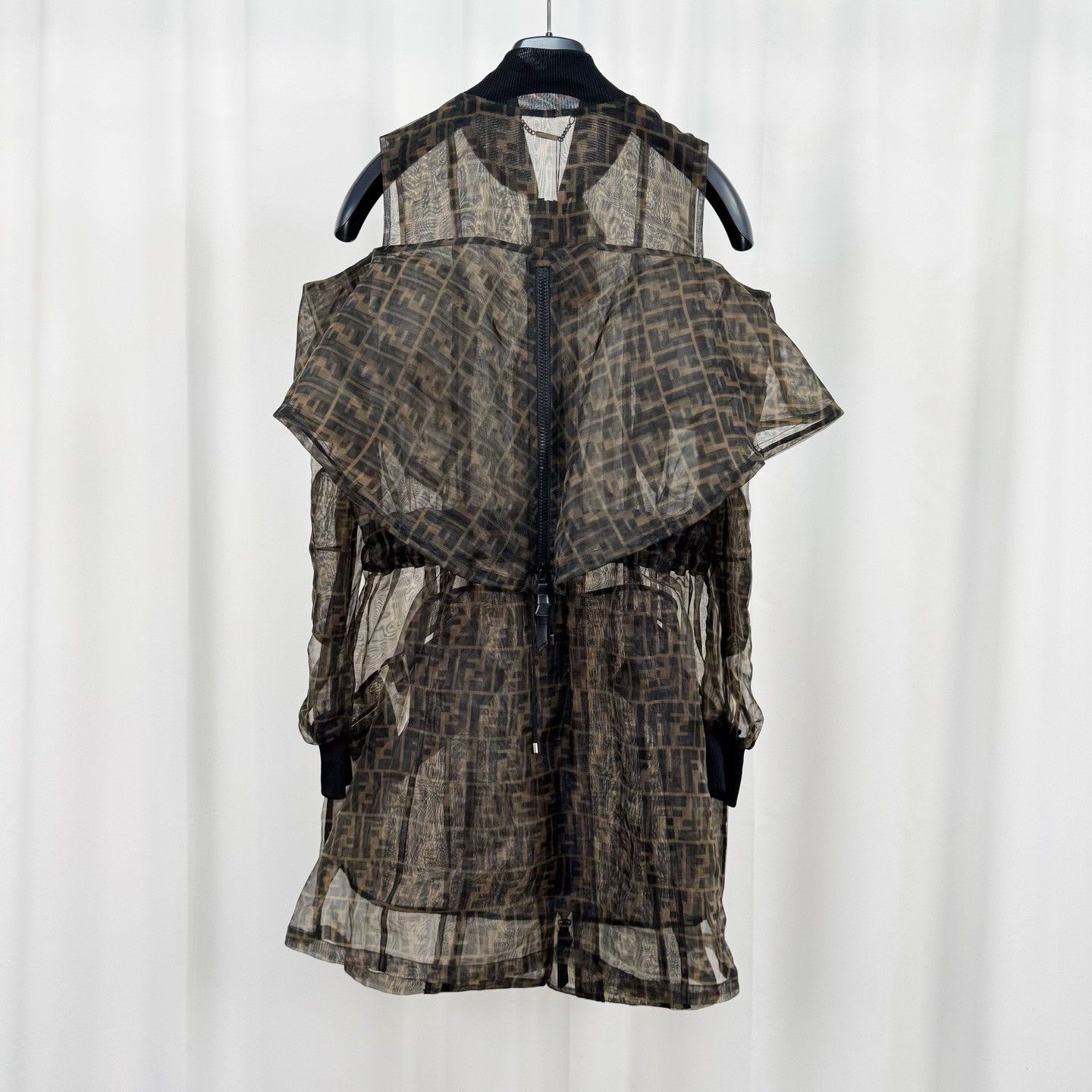 Fendi Fendi Monogram Sheer Organza Off-Shoulder Dress Size S / US 4 / IT 40 - 2 Thumbnail
