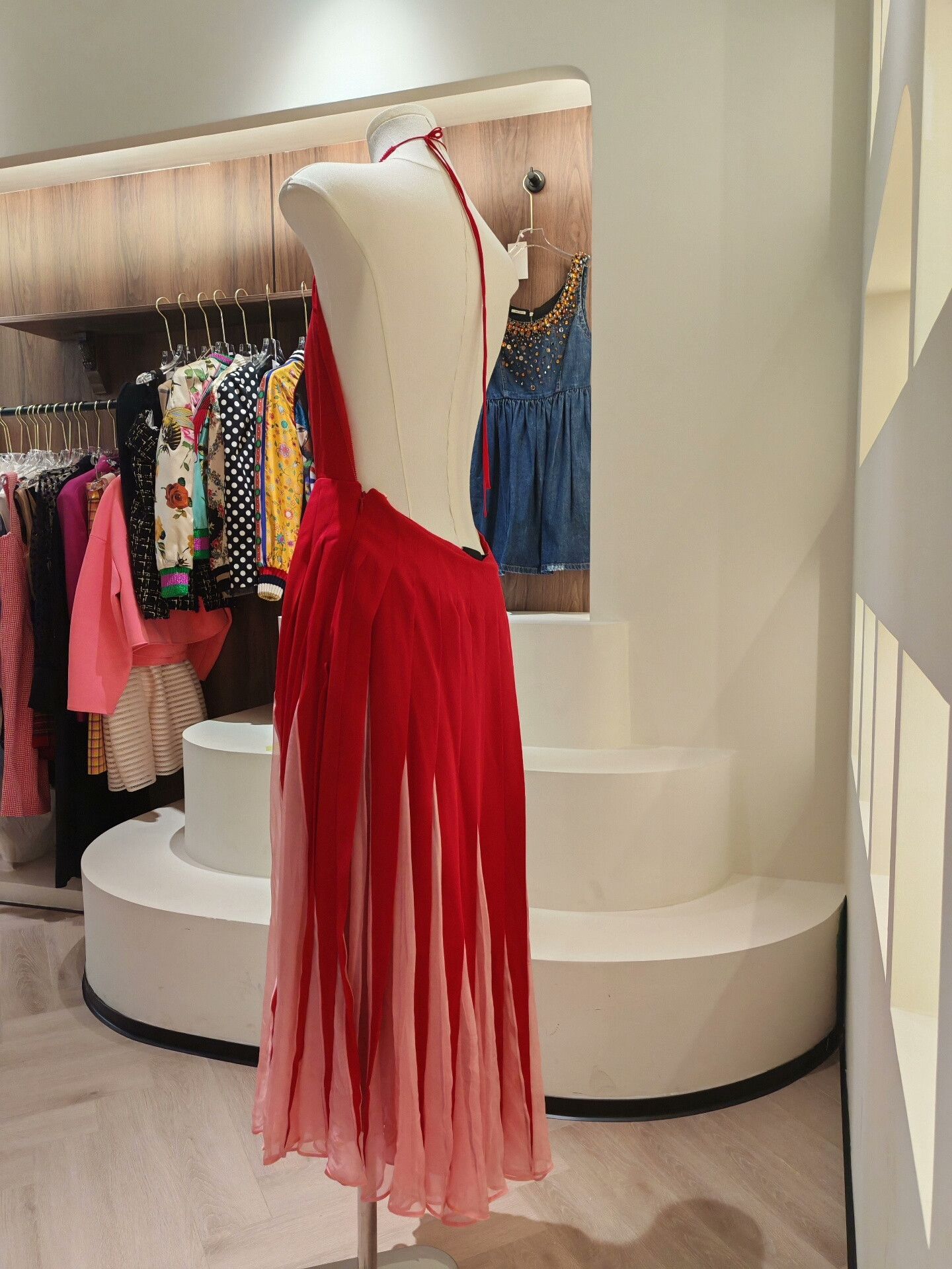 Valentino Valentino Red Halter Open Back Dress Size S / US 4 / IT 40 - 2 Thumbnail