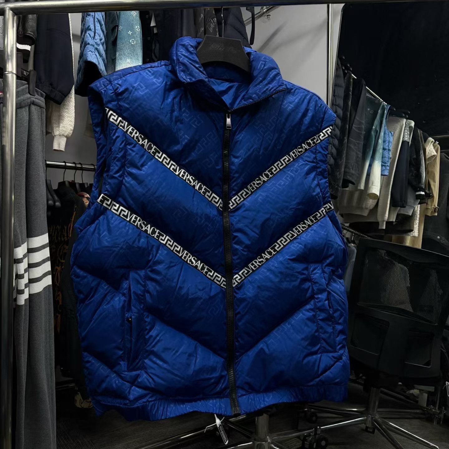 Versace Versace Blue All-Over Print Puffer Jacket Size US M / EU 48-50 / 2 - 3 Thumbnail