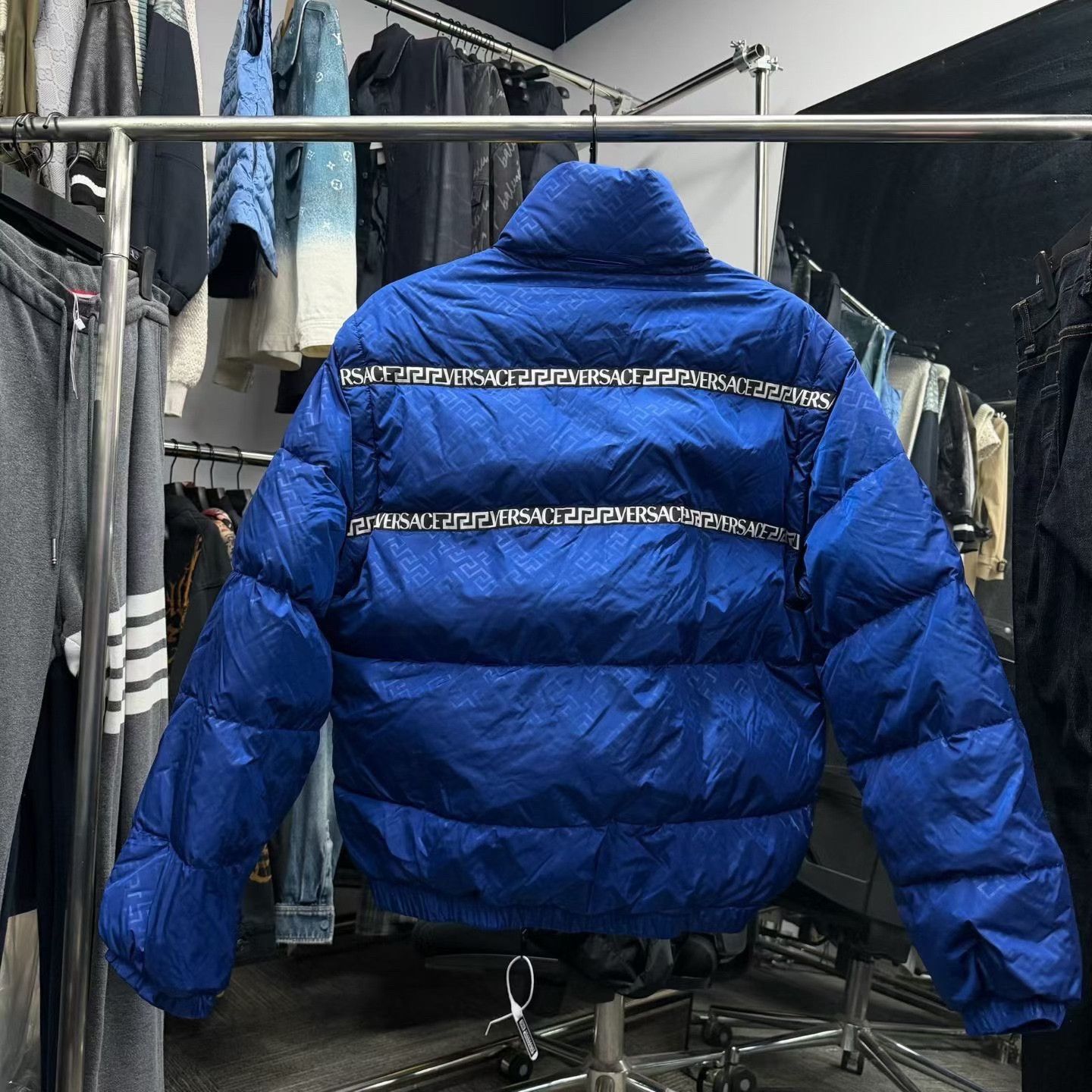 Versace Versace Blue All-Over Print Puffer Jacket Size US M / EU 48-50 / 2 - 2 Thumbnail