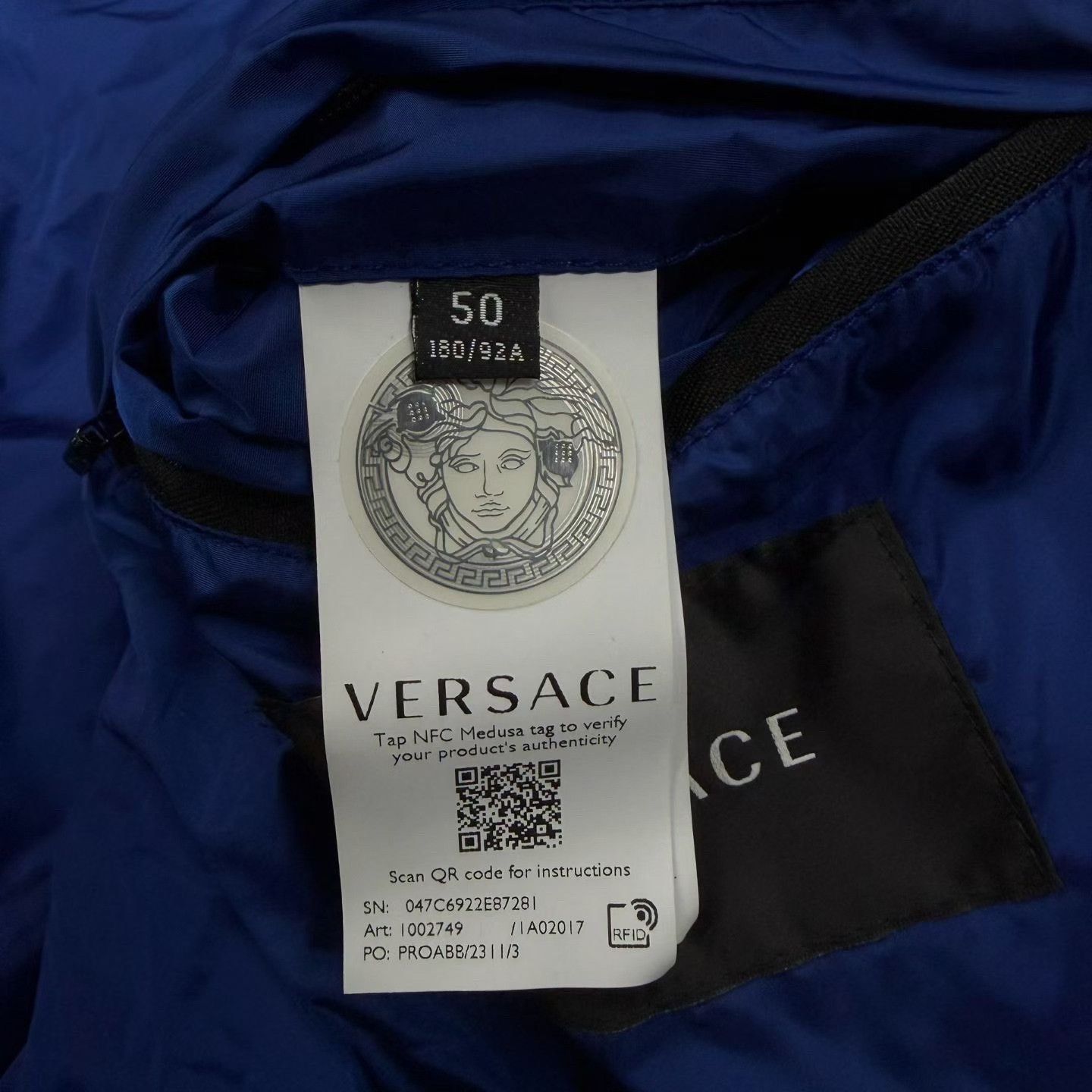 Versace Versace Blue All-Over Print Puffer Jacket Size US M / EU 48-50 / 2 - 6 Thumbnail