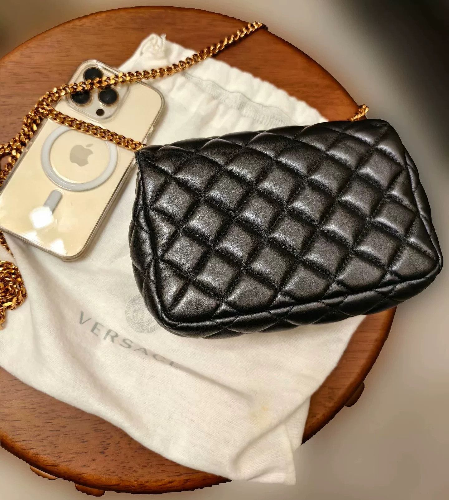 Versace Versace Black Quilted Chain Bag Size ONE SIZE - 5 Thumbnail