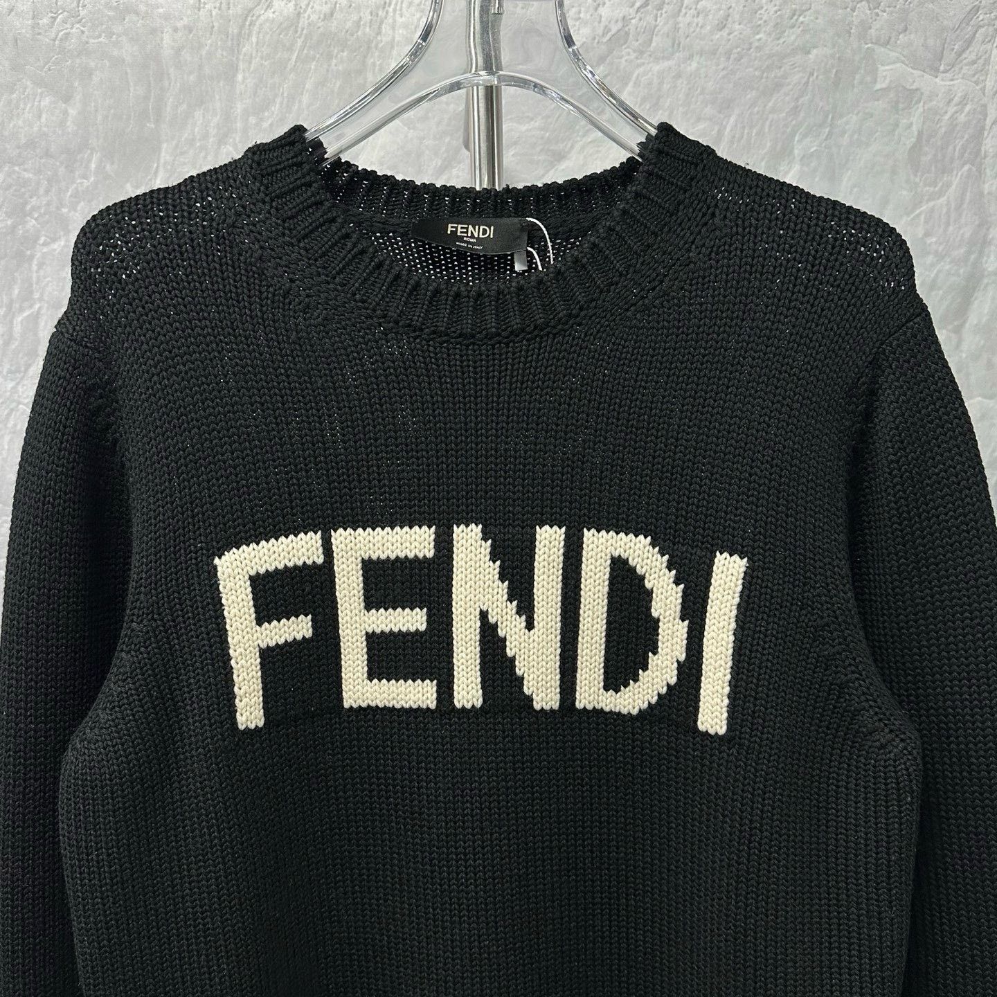 Fendi FENDI Logo Jacquard Wool Sweater Size US M / EU 48-50 / 2 - 2 Thumbnail