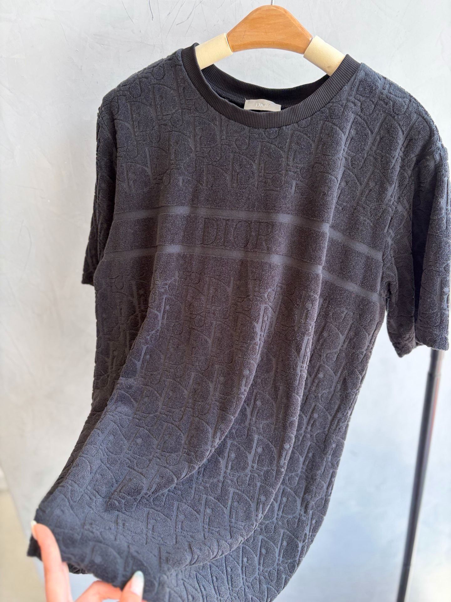 Dior Dior Black Terry Cloth Embossed Logo Tee Size US S / EU 44-46 / 1 - 2 Thumbnail
