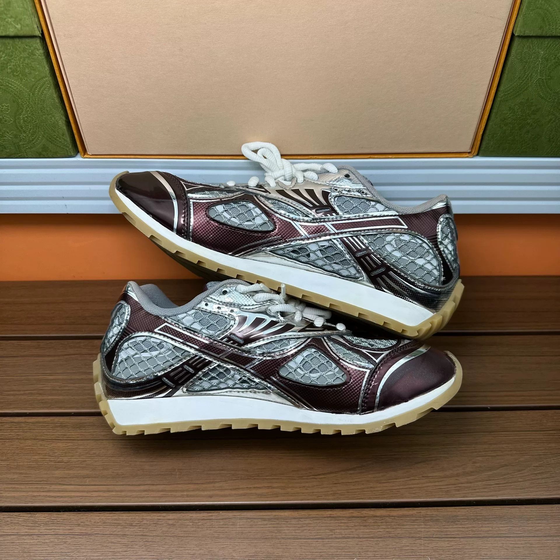 Bottega Veneta Bottega Veneta Casual Gray Lowtop Sneakers it_37 Women Size US 7 / IT 37 - 3 Thumbnail