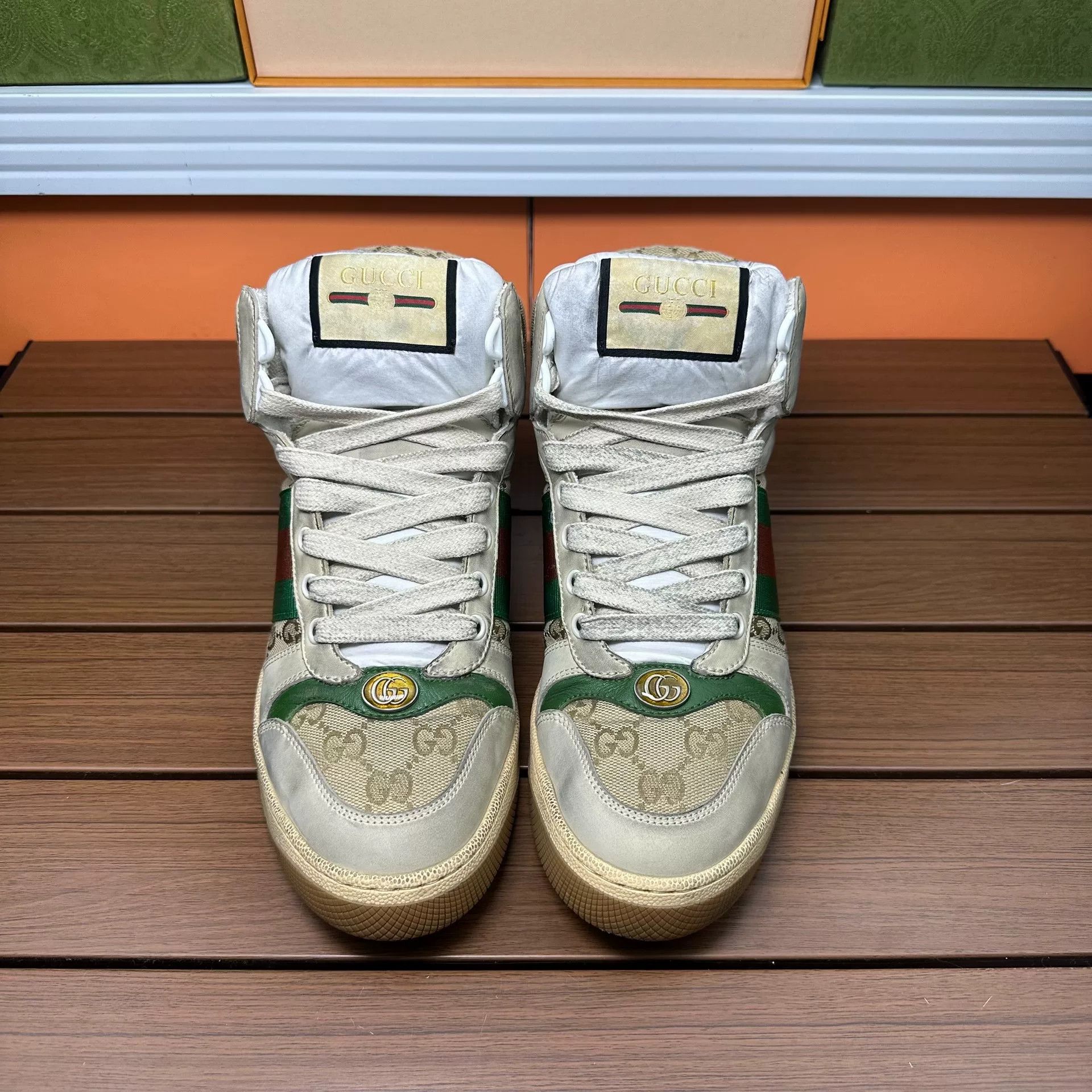 Gucci Gucci Green Hitop Sneakers it_38-5 Women Size US 8.5 / IT 38.5 - 4 Thumbnail