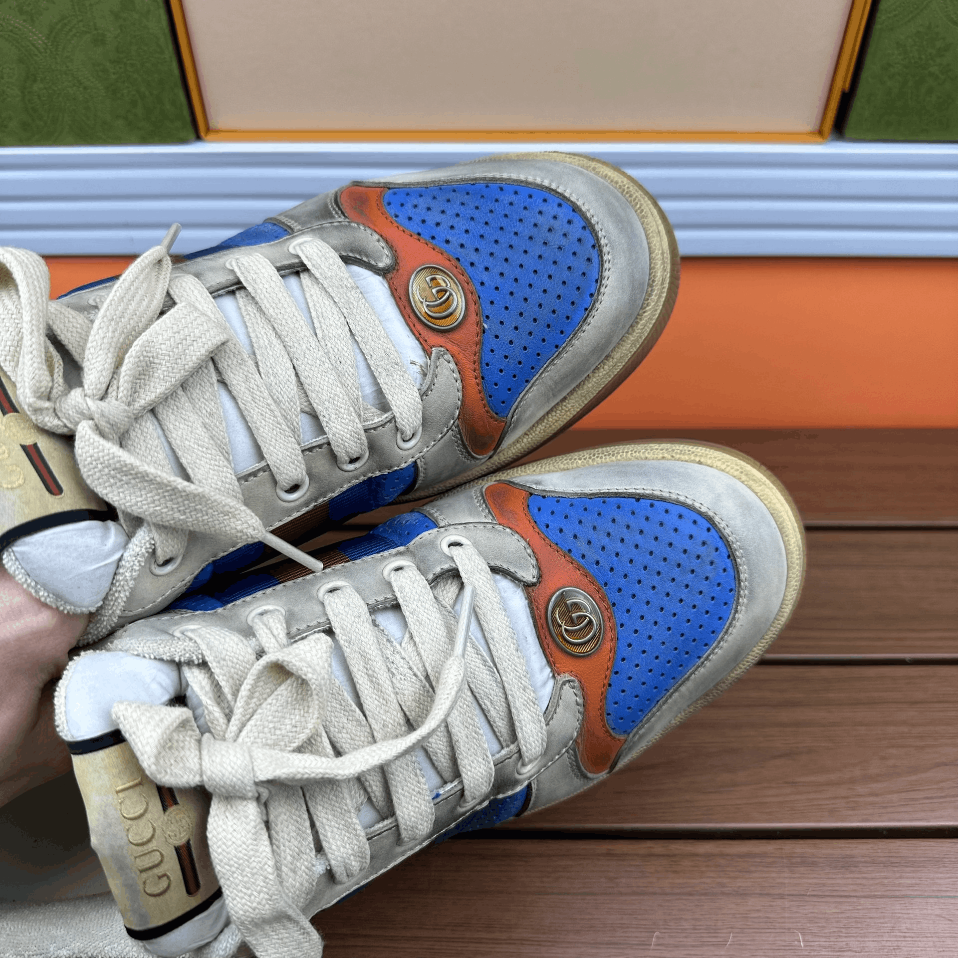 Gucci Gucci Orange Lowtop Sneakers 9 Men Size US 9 / EU 42 - 7 Thumbnail
