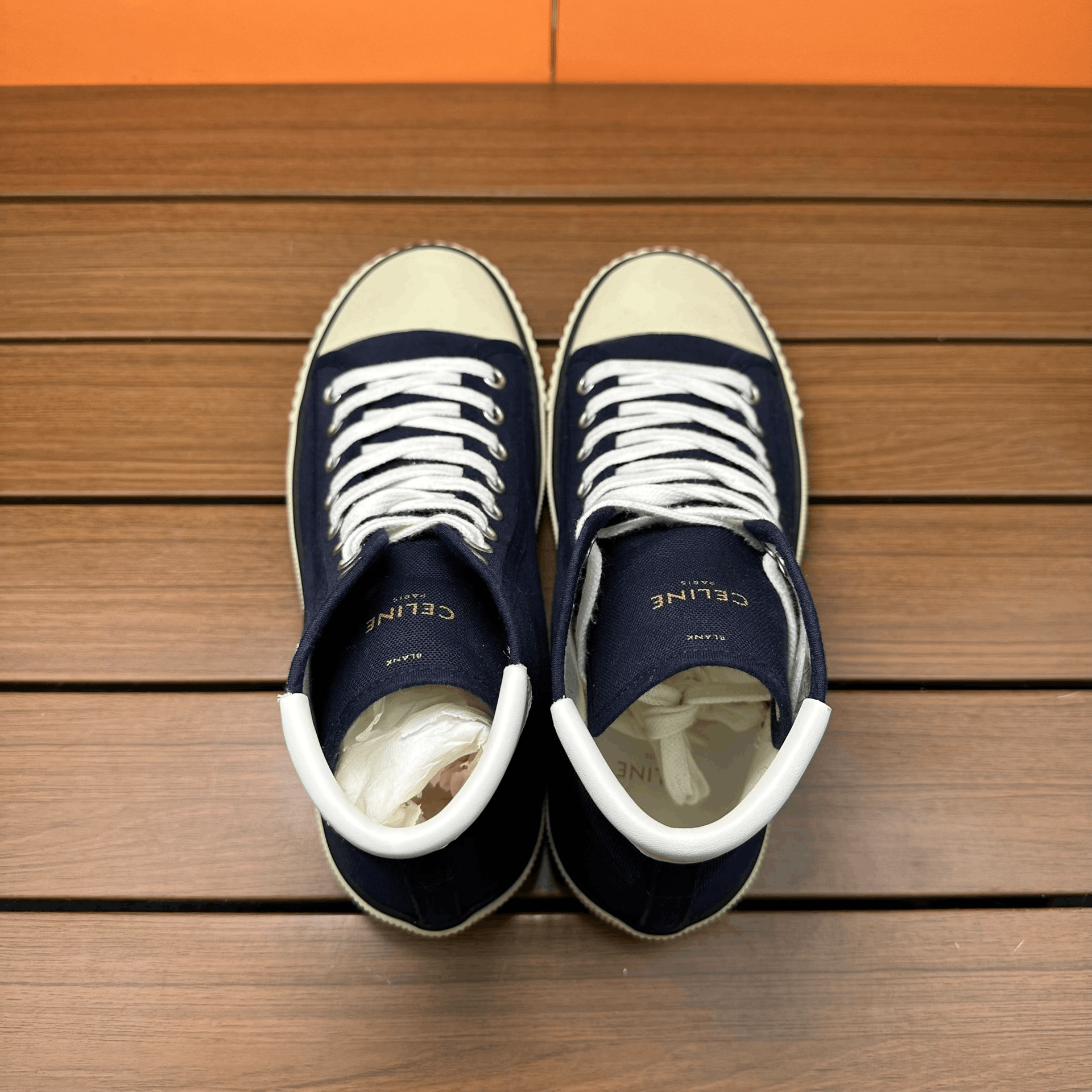Celine Celine Canvas Blue Hitop Sneakers it_36 Women Size US 6 / IT 36 - 7 Thumbnail