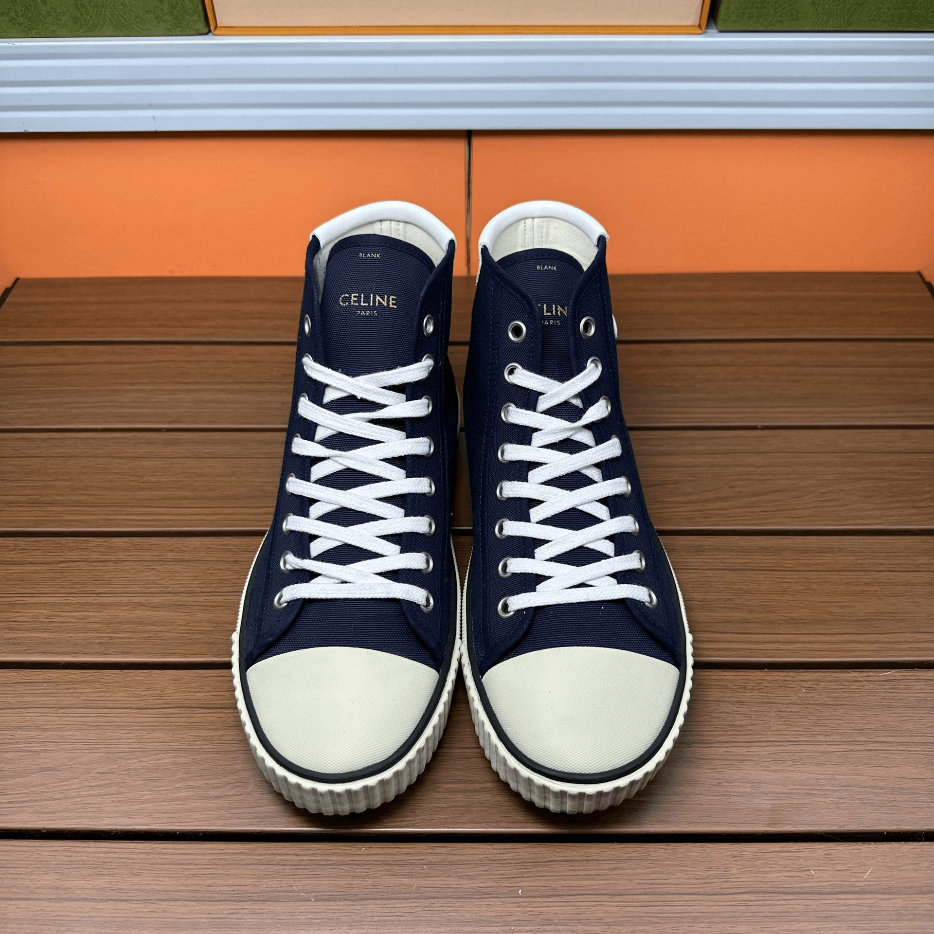 Celine Celine Canvas Blue Hitop Sneakers it_36 Women Size US 6 / IT 36 - 4 Thumbnail