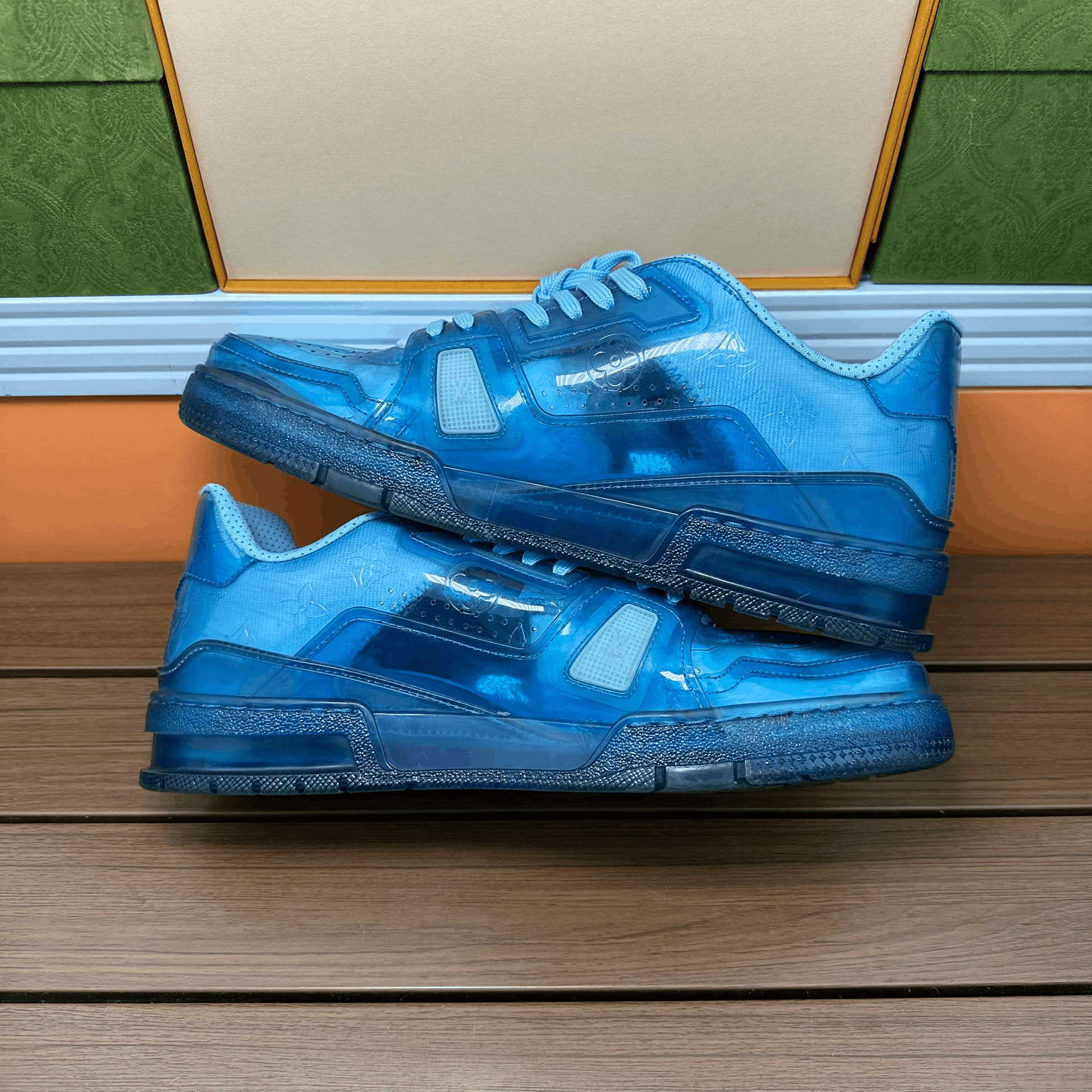 Louis Vuitton Louis Vuitton Training Blue Lowtop Sneakers 10 Men Size US 10 / EU 43 - 3 Thumbnail