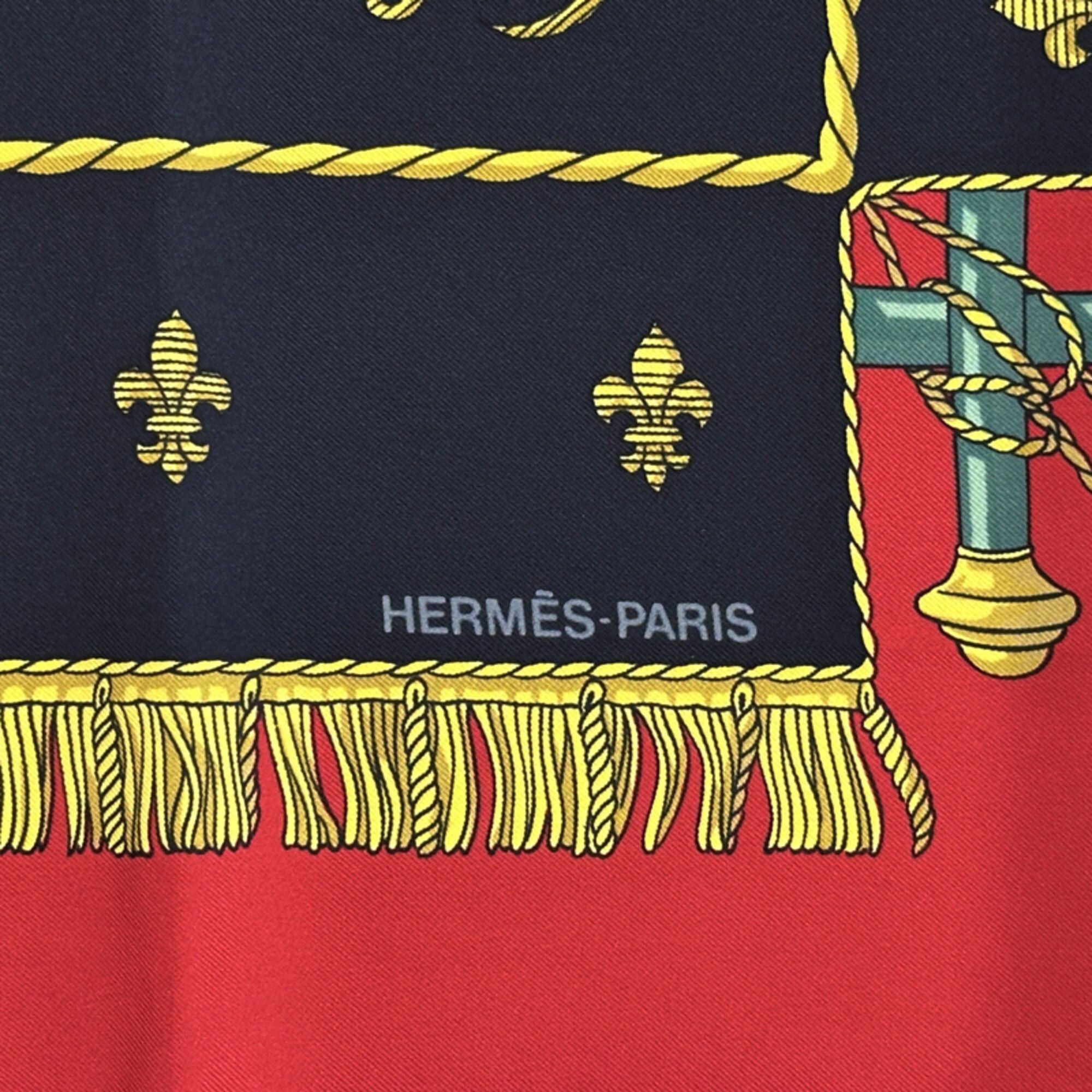 Hermes Hermes scarf/muffler, Carre 90, VUE DU CARROSSE DE LA REALE (Queen's Coronation), women's, brand, silk, black, red, ship Size ONE SIZE - 2 Thumbnail