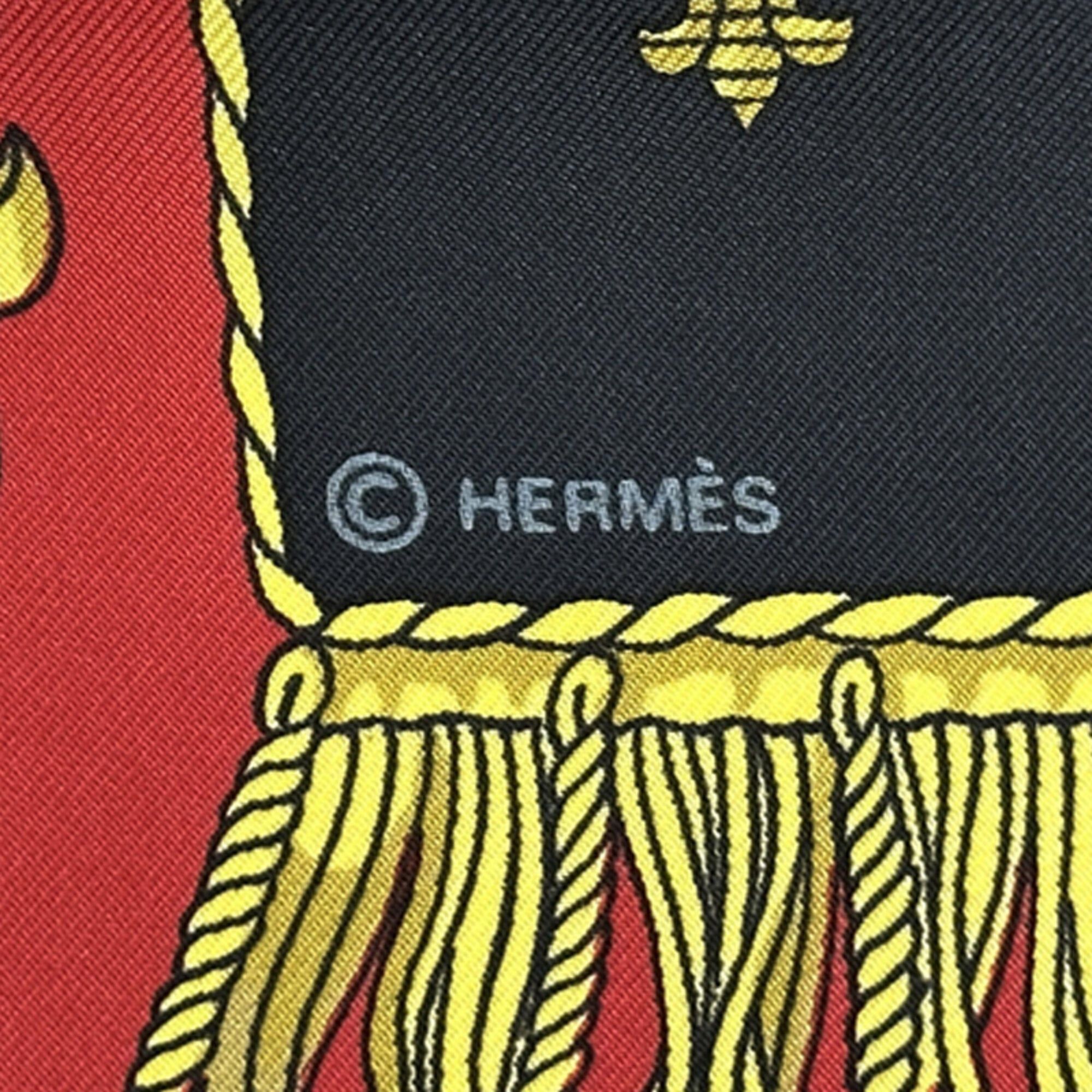 Hermes Hermes scarf/muffler, Carre 90, VUE DU CARROSSE DE LA REALE (Queen's Coronation), women's, brand, silk, black, red, ship Size ONE SIZE - 3 Thumbnail