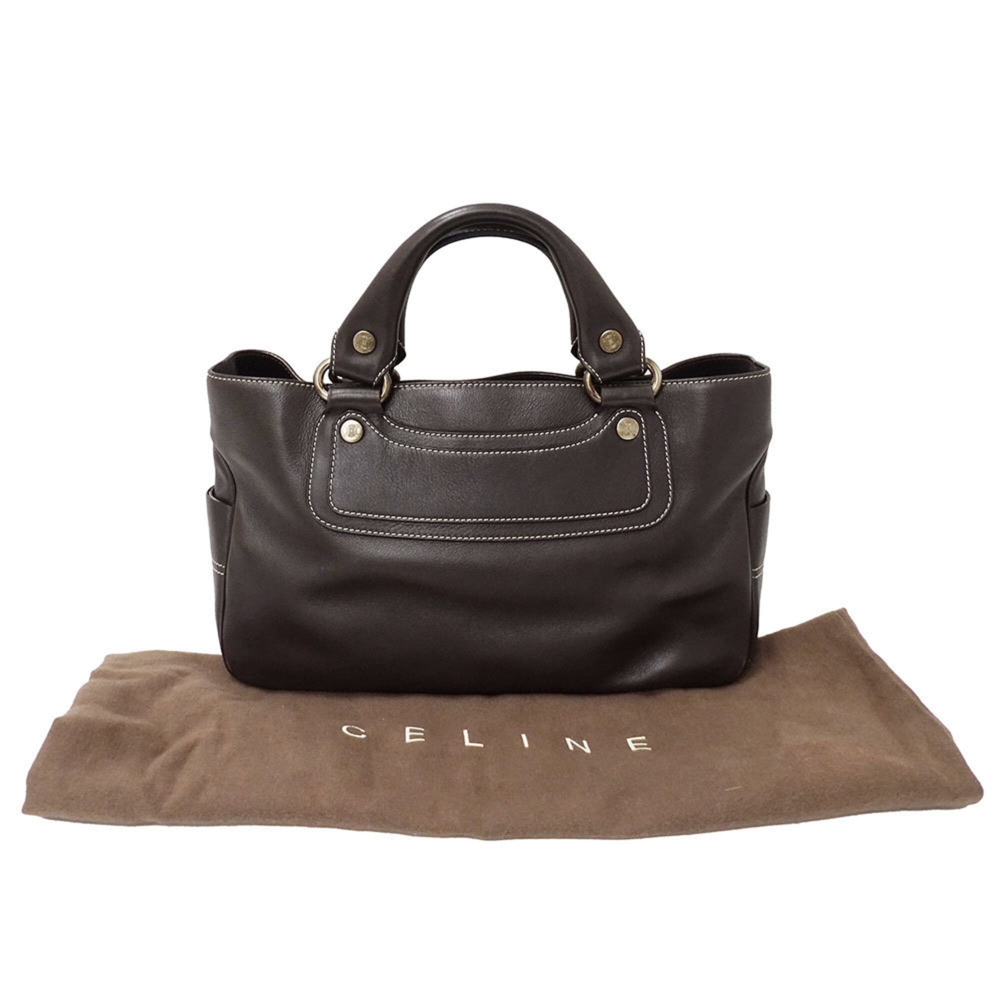 Celine Celine handbag for women, brand name, leather, Boogie Bag, dark brown, simple design. Size ONE SIZE - 5 Thumbnail