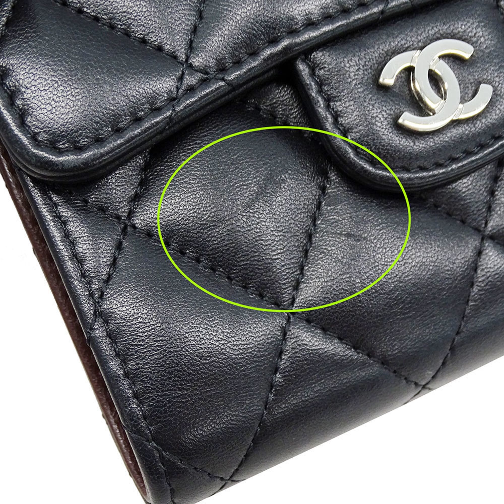 Chanel Chanel women's trifold wallet, Matelassé lambskin, black, silver hardware, quilted. Size ONE SIZE - 11 Thumbnail