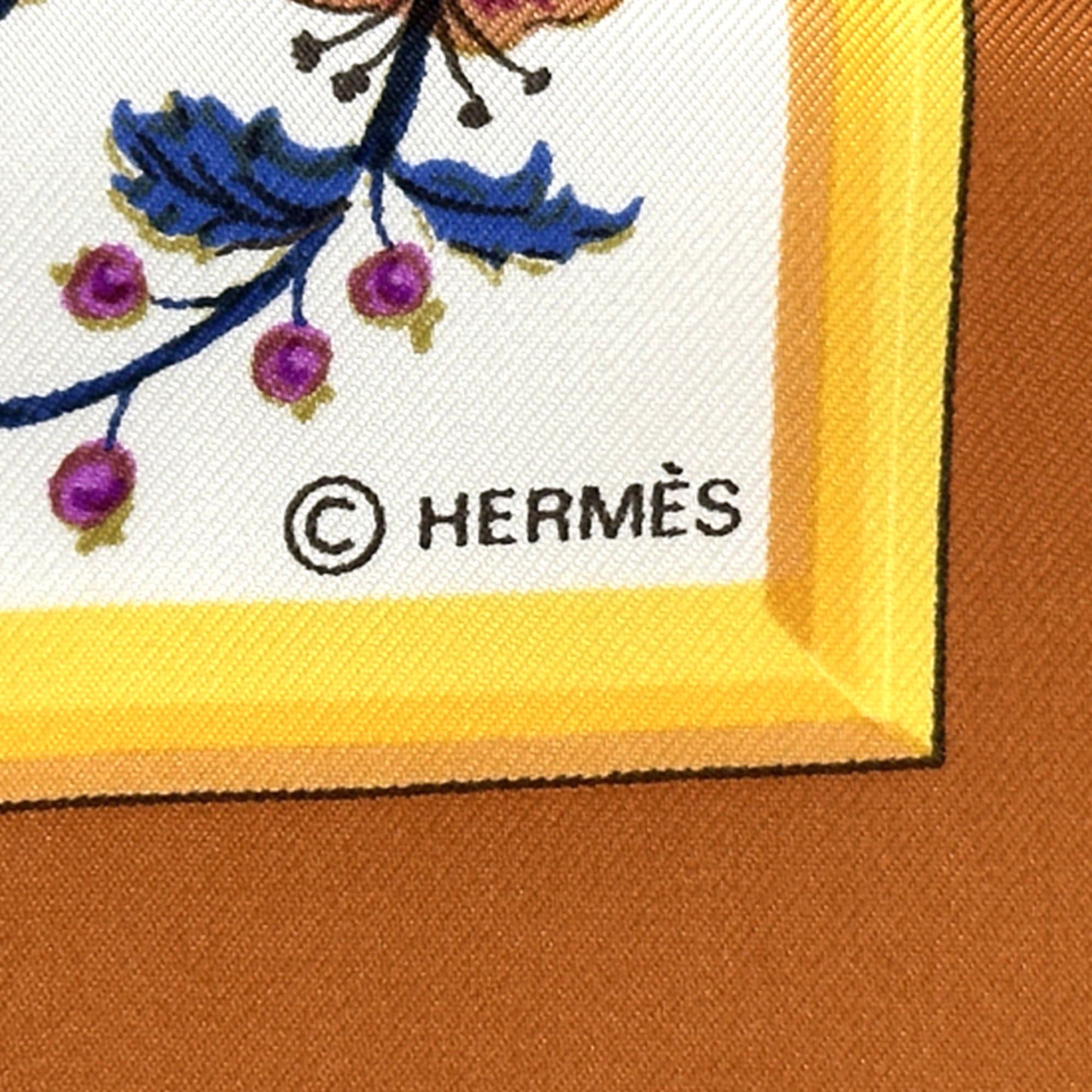 Hermes Hermes scarf/muffler, Carre 90, Ceres (Goddess Ceres), women's, brand name, silk, orange, multicolor. Size ONE SIZE - 4 Thumbnail