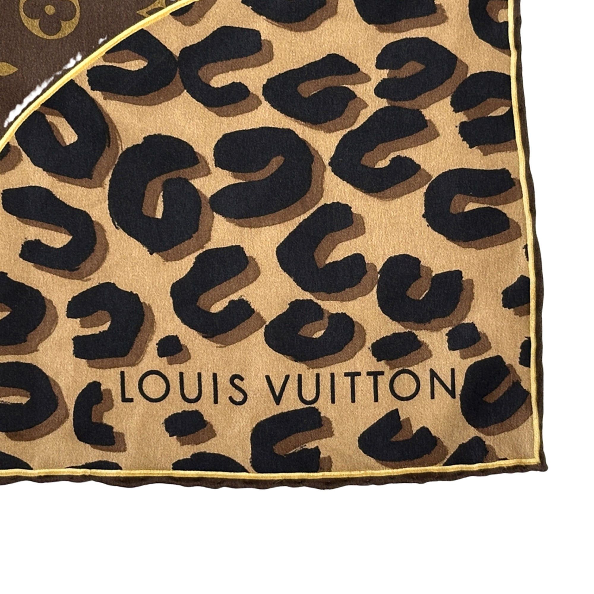 Louis Vuitton Louis Vuitton Scarf Muffler Monogram Women's Brand Silk Brown M72124 Size ONE SIZE - 2 Thumbnail