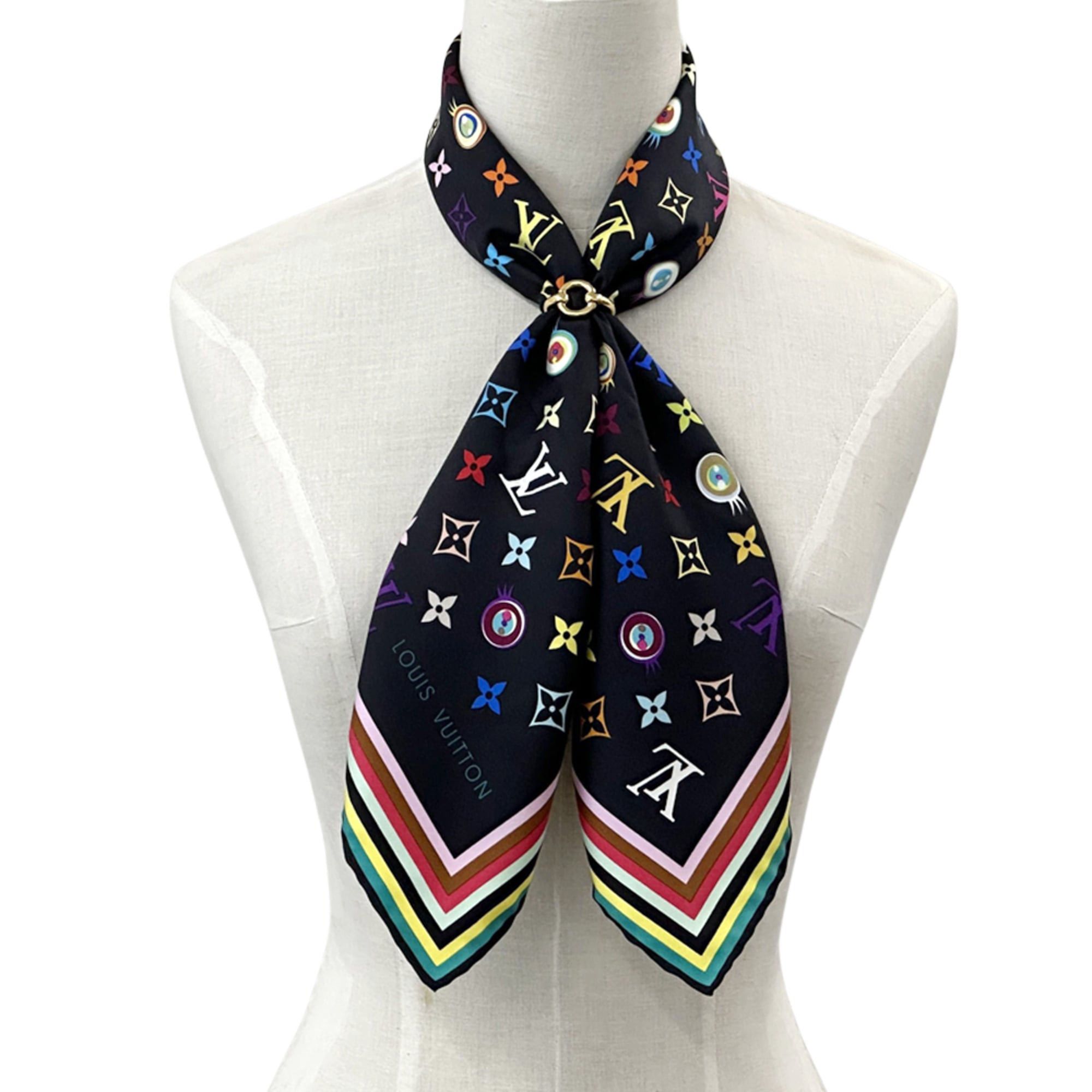 Louis Vuitton Louis Vuitton Scarf Muffler Monogram Women's Brand Silk Brown M72124 Size ONE SIZE - 4 Thumbnail