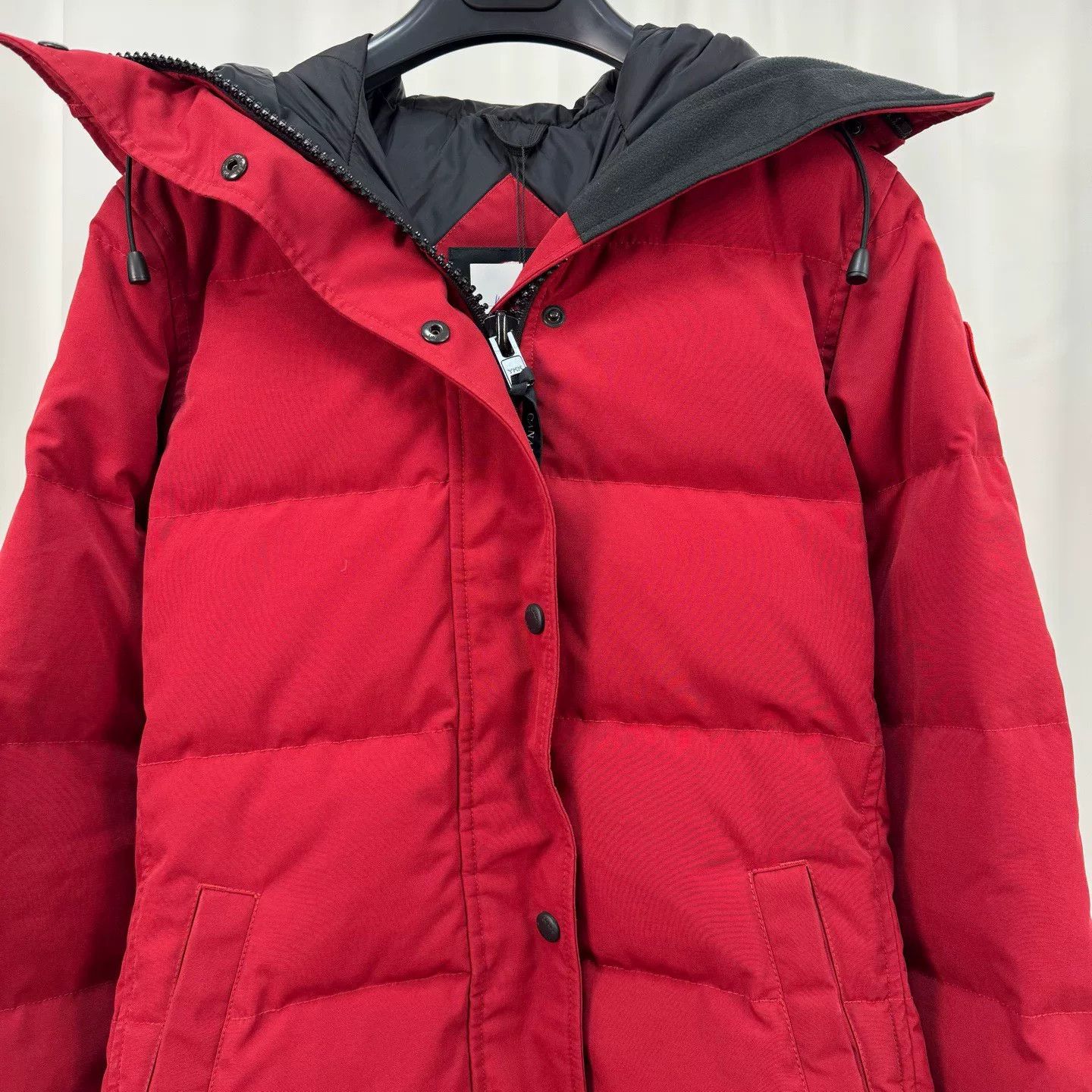 Canada Goose Canada Goose Red Mid-Length Hooded Down Jacket Size XS / US 0-2 / IT 36-38 - 3 Thumbnail