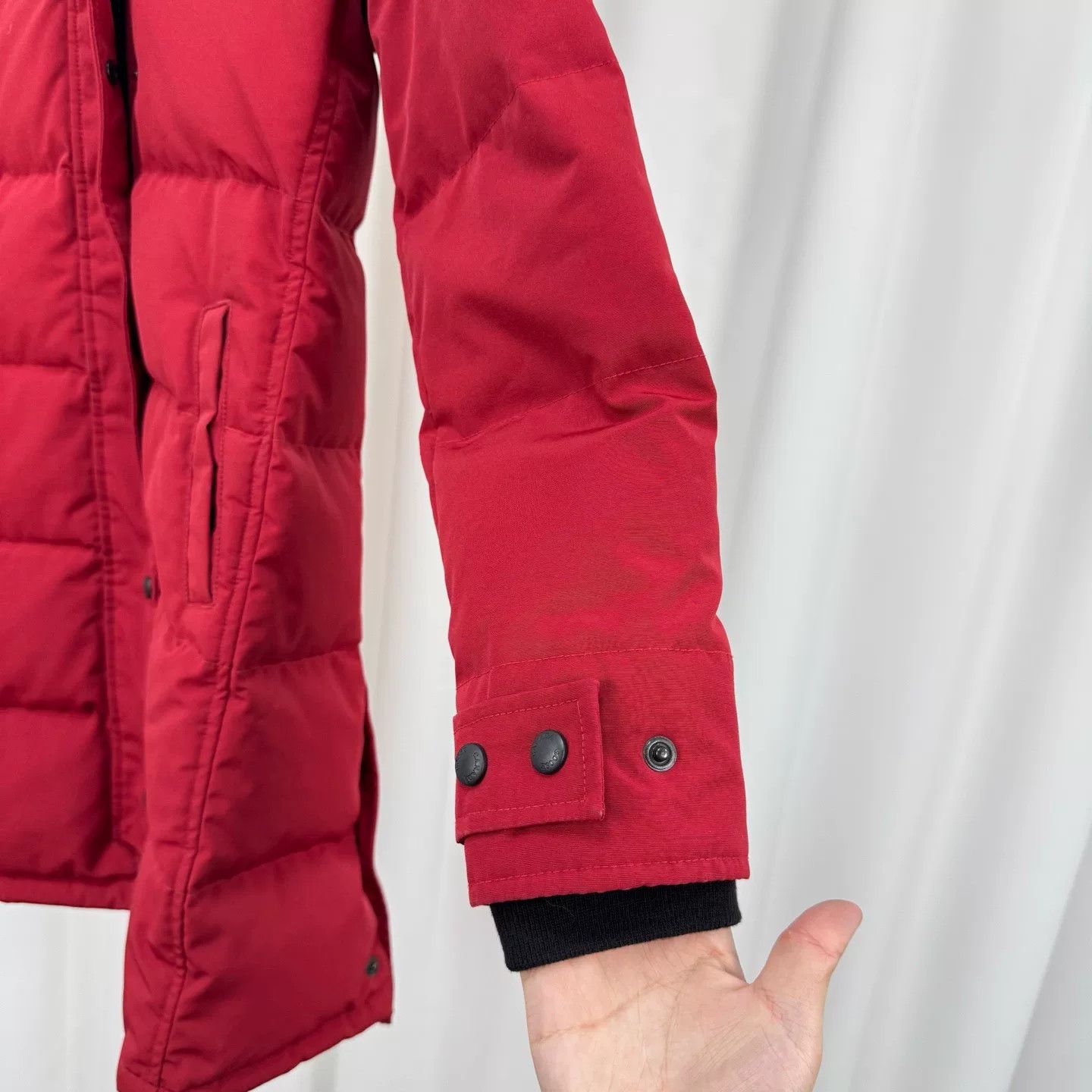 Canada Goose Canada Goose Red Mid-Length Hooded Down Jacket Size XS / US 0-2 / IT 36-38 - 4 Thumbnail
