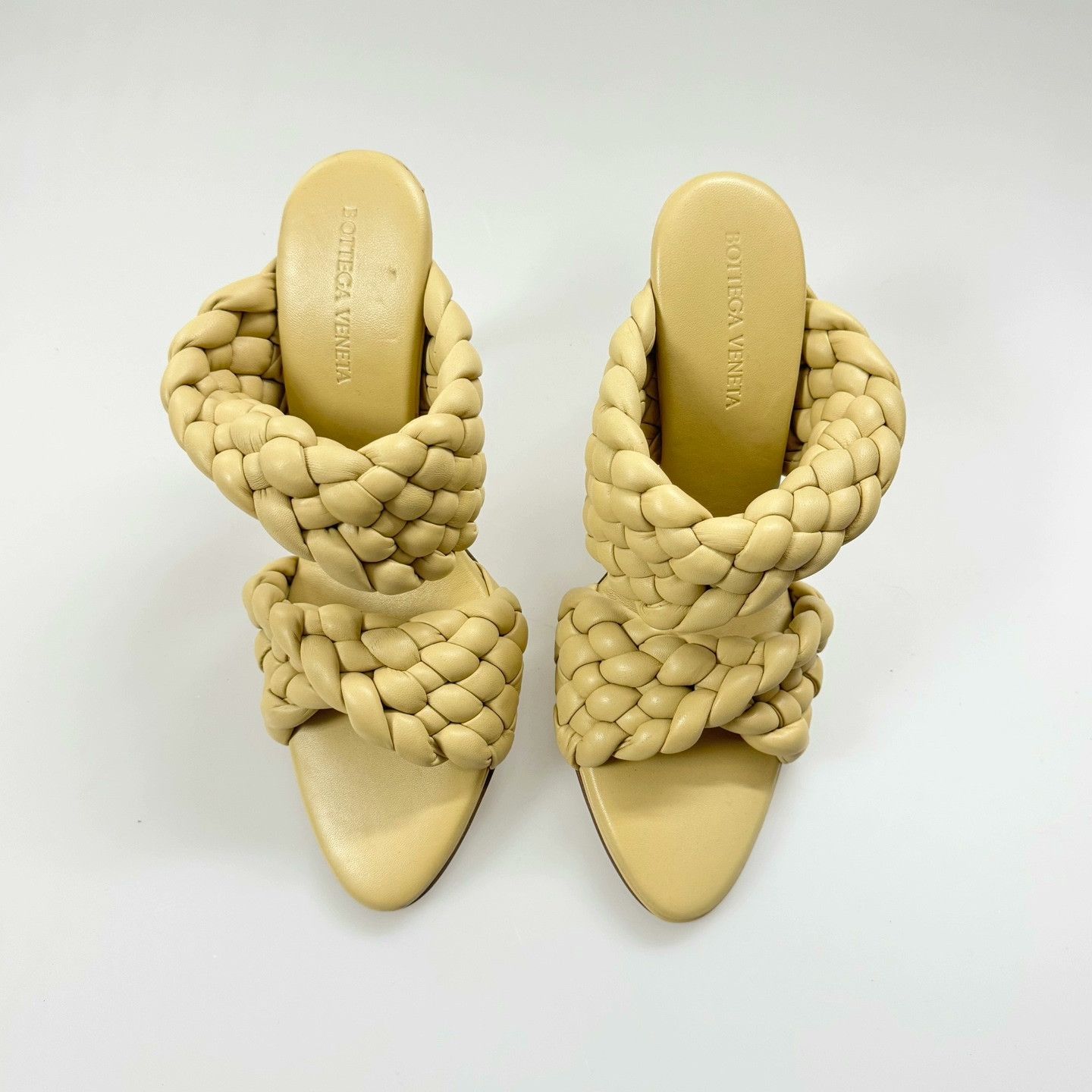 Bottega Veneta Bv Milk Yellow Woven Heels Size US 7 / IT 37 - 5 Thumbnail
