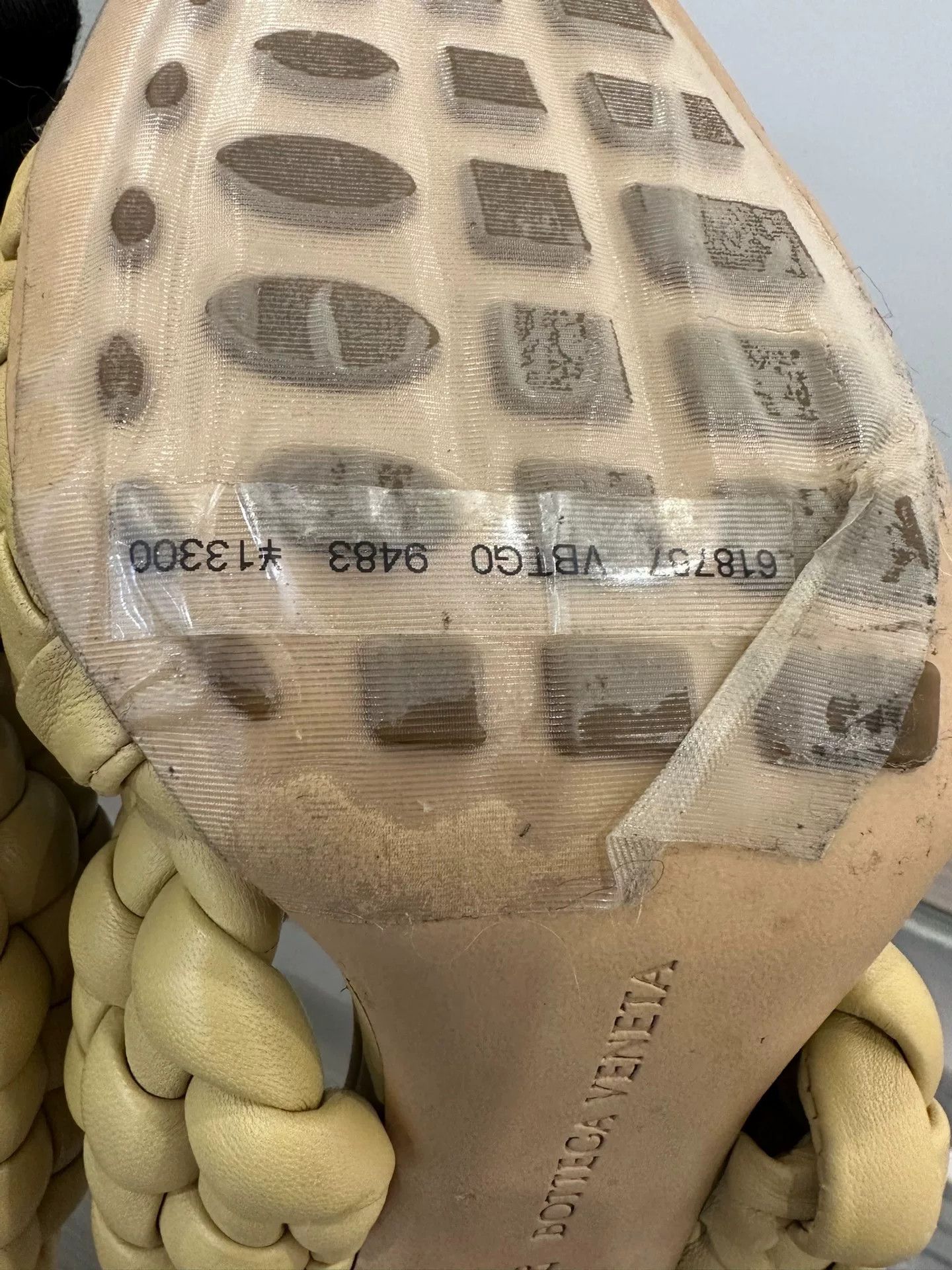 Bottega Veneta BV Yellow Braided High-Heel Slippers Size US 6 / IT 36 - 8 Thumbnail