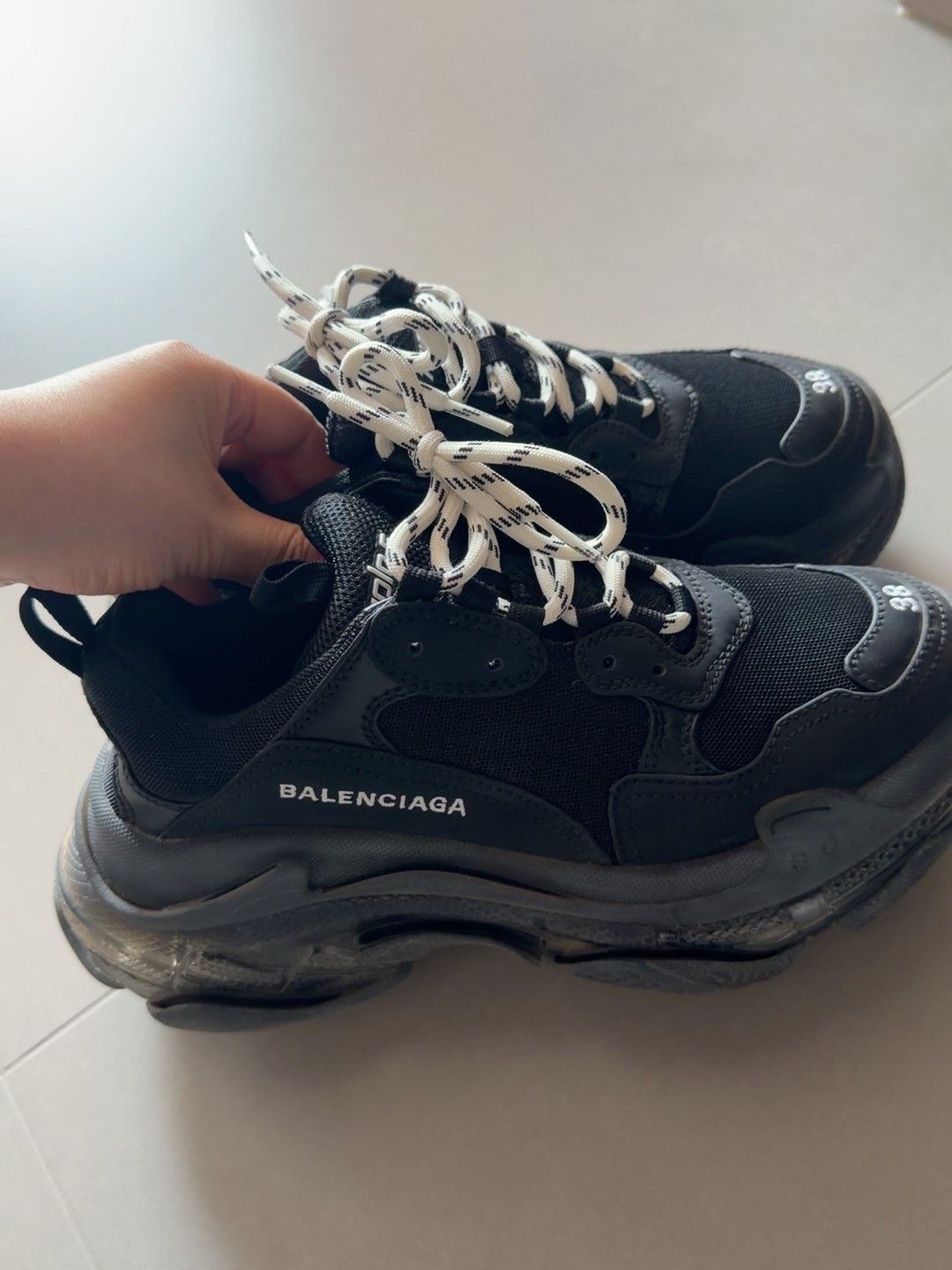 Balenciaga Balenciaga Triple S Black Size 38 Size US 7 / IT 37 - 2 Thumbnail