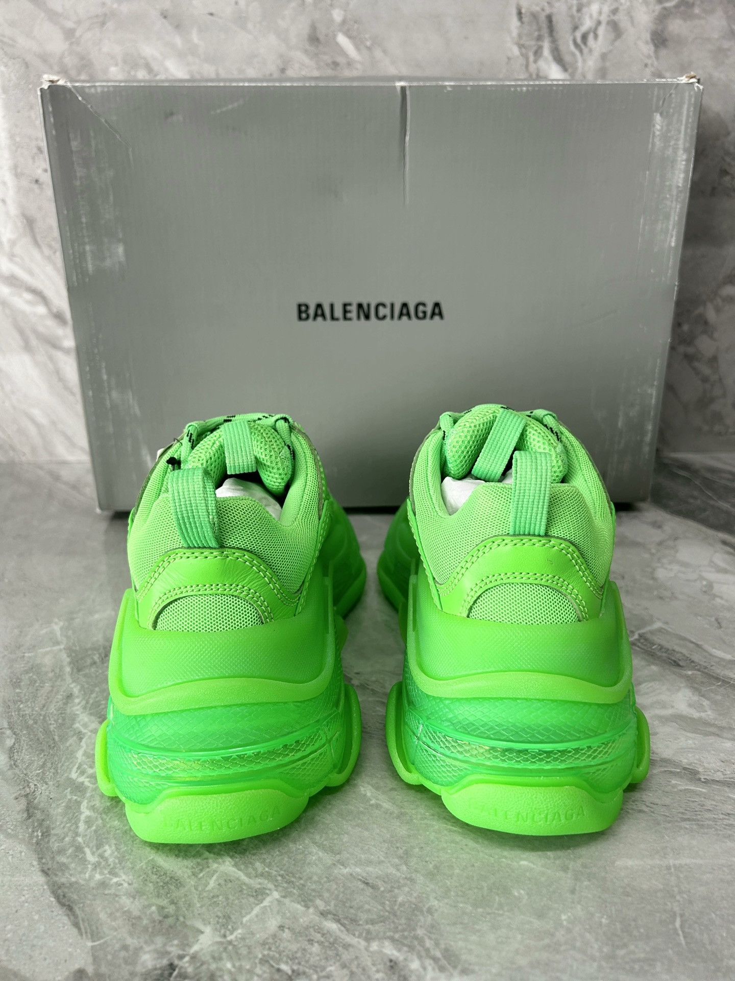 Balenciaga Balenciaga Triple S Green Low-Top Dad Shoes Size US 4 / IT 34 - 3 Thumbnail