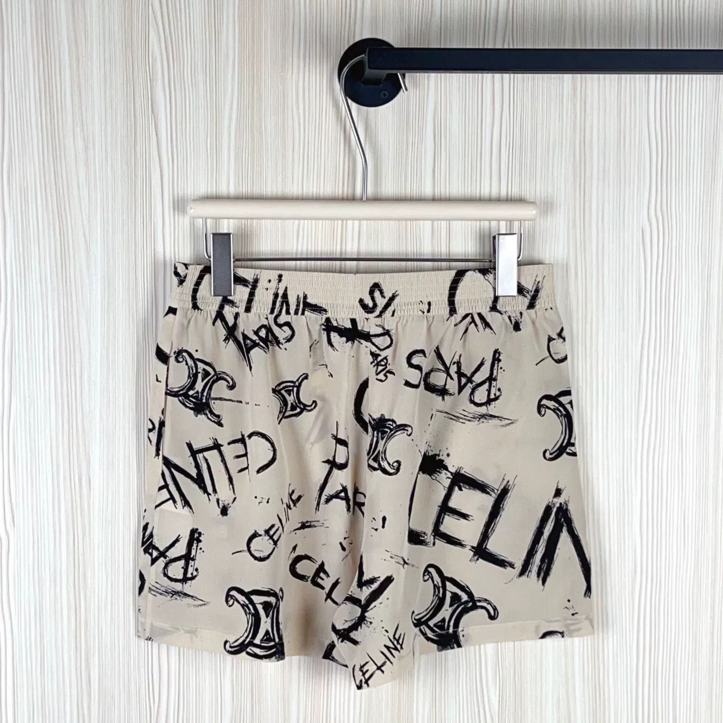 Celine Celine Beige Paris Print Shorts Size 38" / US 16 / IT 52 - 2 Thumbnail