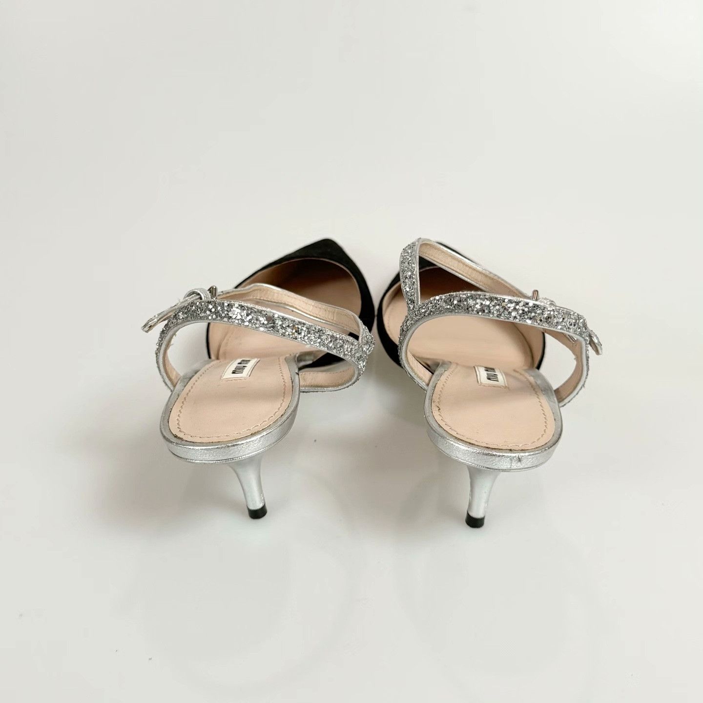 Miu Miu Miumiu Black Pointed-Toe Kitten Heels Size US 7 / IT 37 - 3 Thumbnail