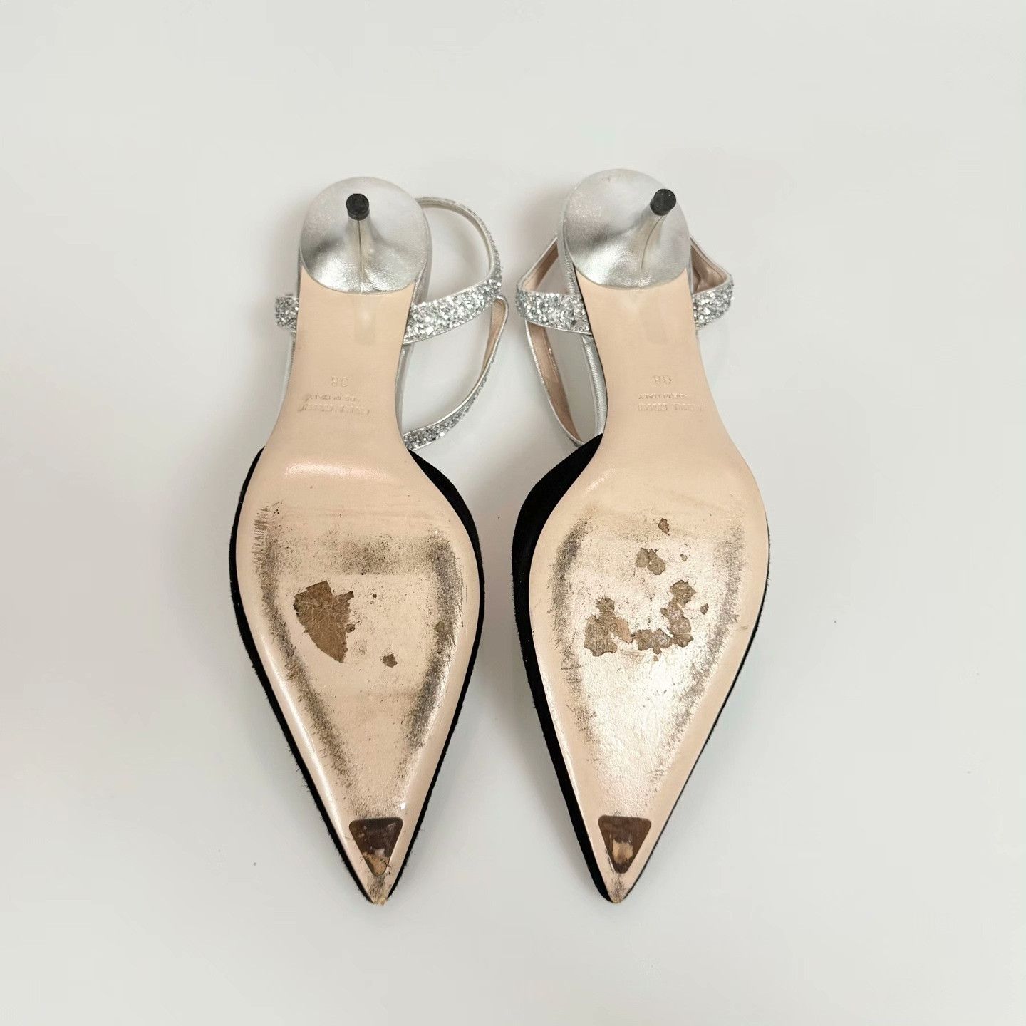 Miu Miu Miumiu Black Pointed-Toe Kitten Heels Size US 7 / IT 37 - 6 Thumbnail