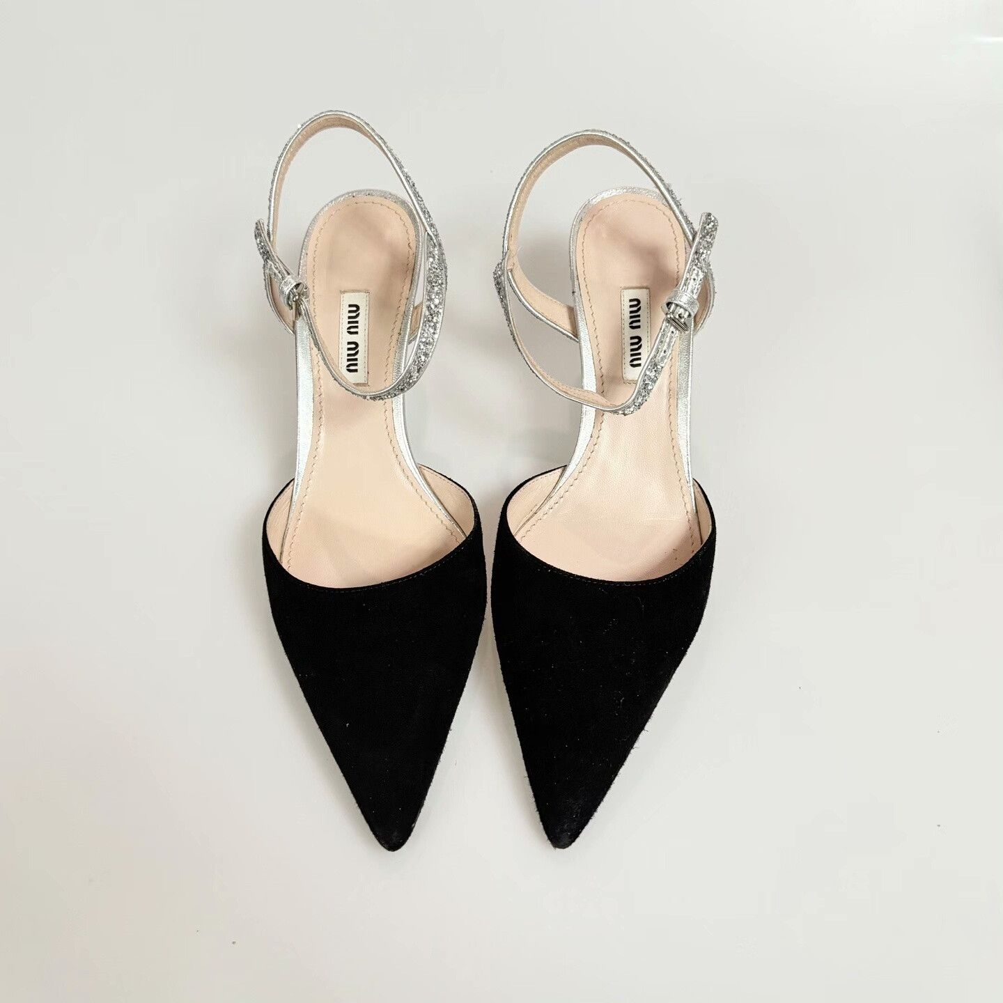 Miu Miu Miumiu Black Pointed-Toe Kitten Heels Size US 7 / IT 37 - 2 Thumbnail