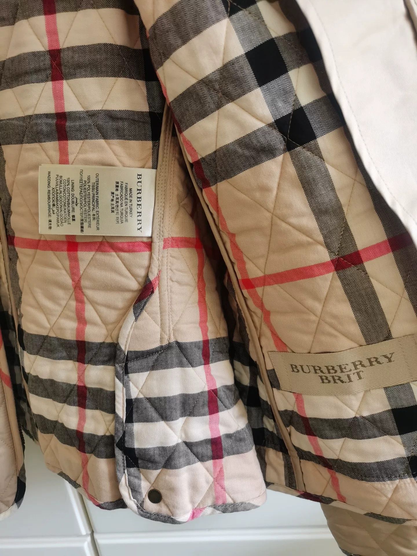 Burberry Burberry Beige Quilted Slim Jacket Size US L / EU 52-54 / 3 - 6 Thumbnail