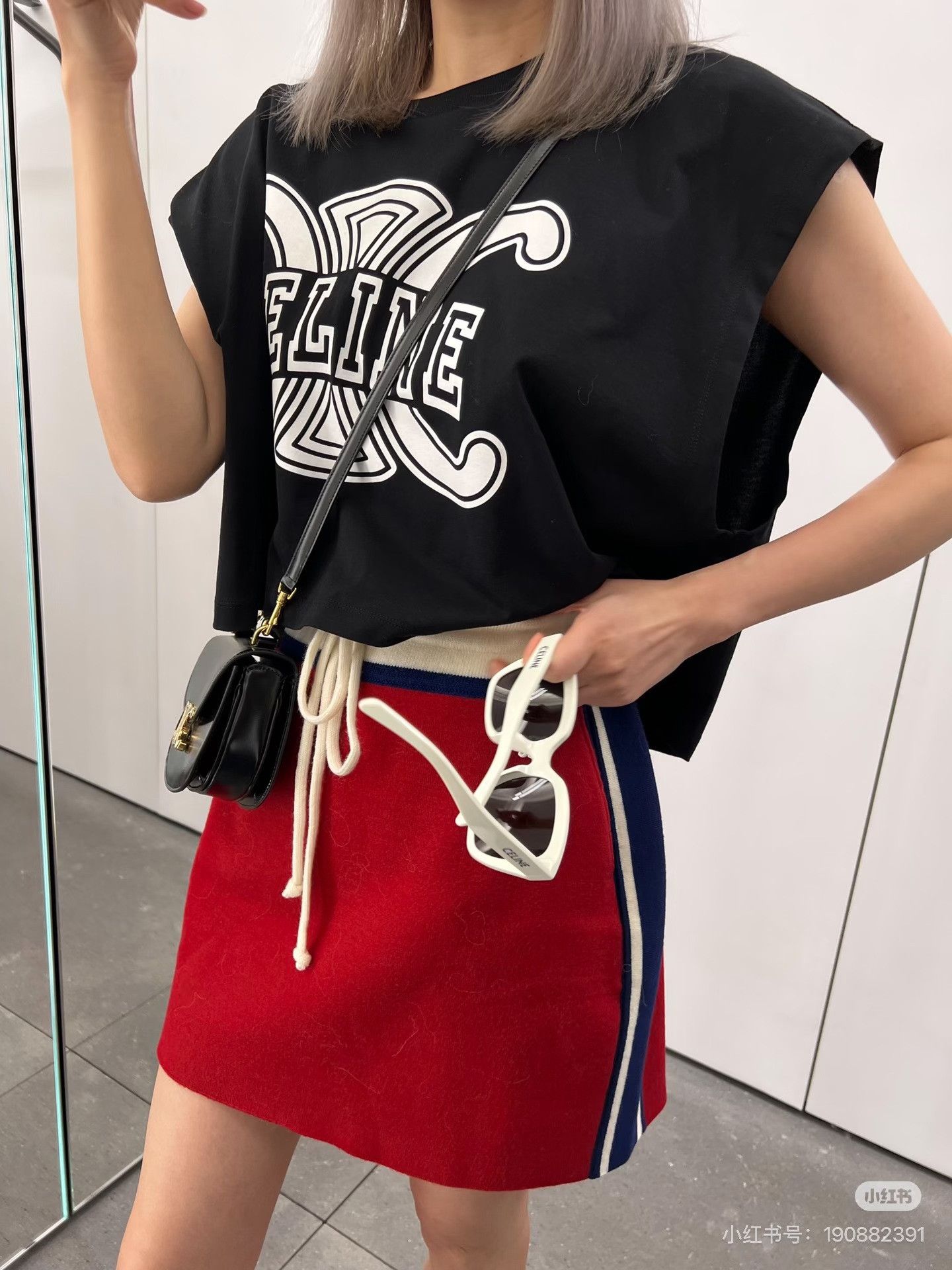 Celine Celine Women's Striped Logo Short Skirt Size 34" / US 12 / IT 48 - 6 Thumbnail