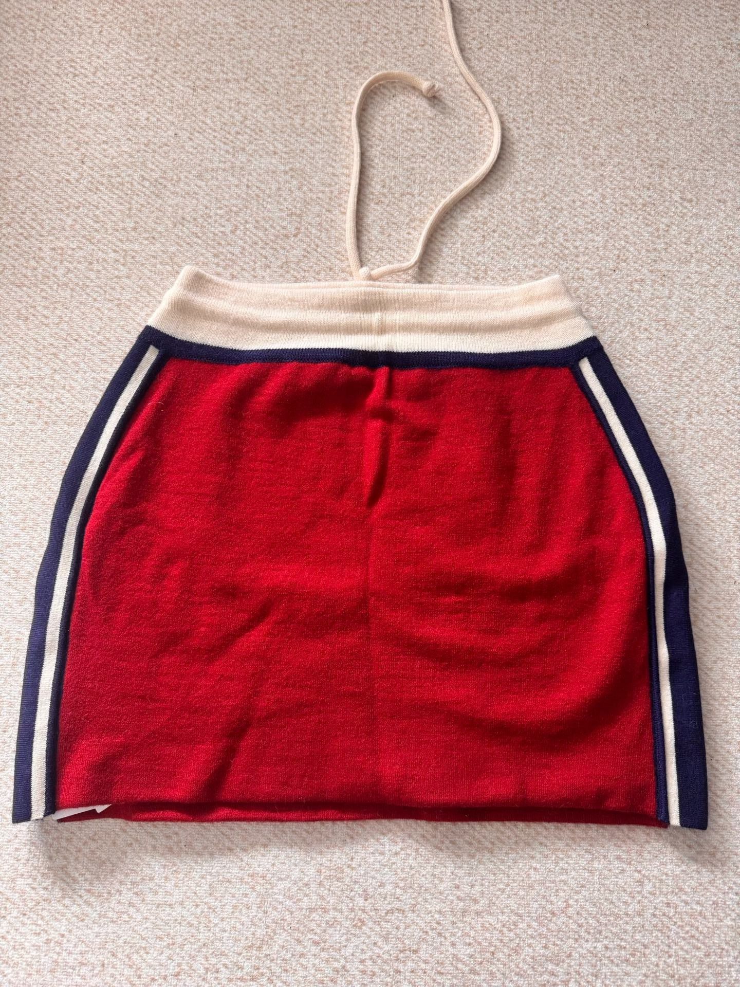 Celine Celine Women's Striped Logo Short Skirt Size 34" / US 12 / IT 48 - 2 Thumbnail