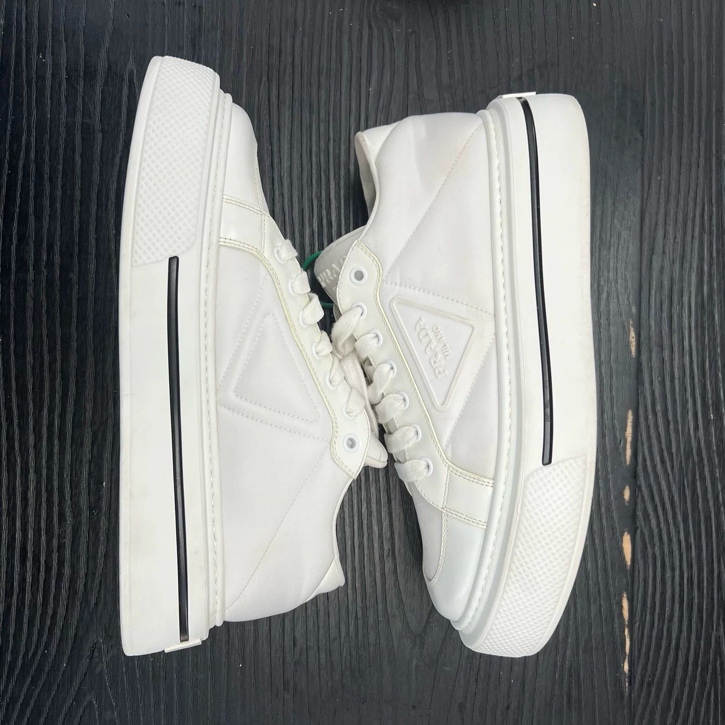 Prada Prada Macro White Sneakers Size US 5.5 / EU 38 - 6 Thumbnail