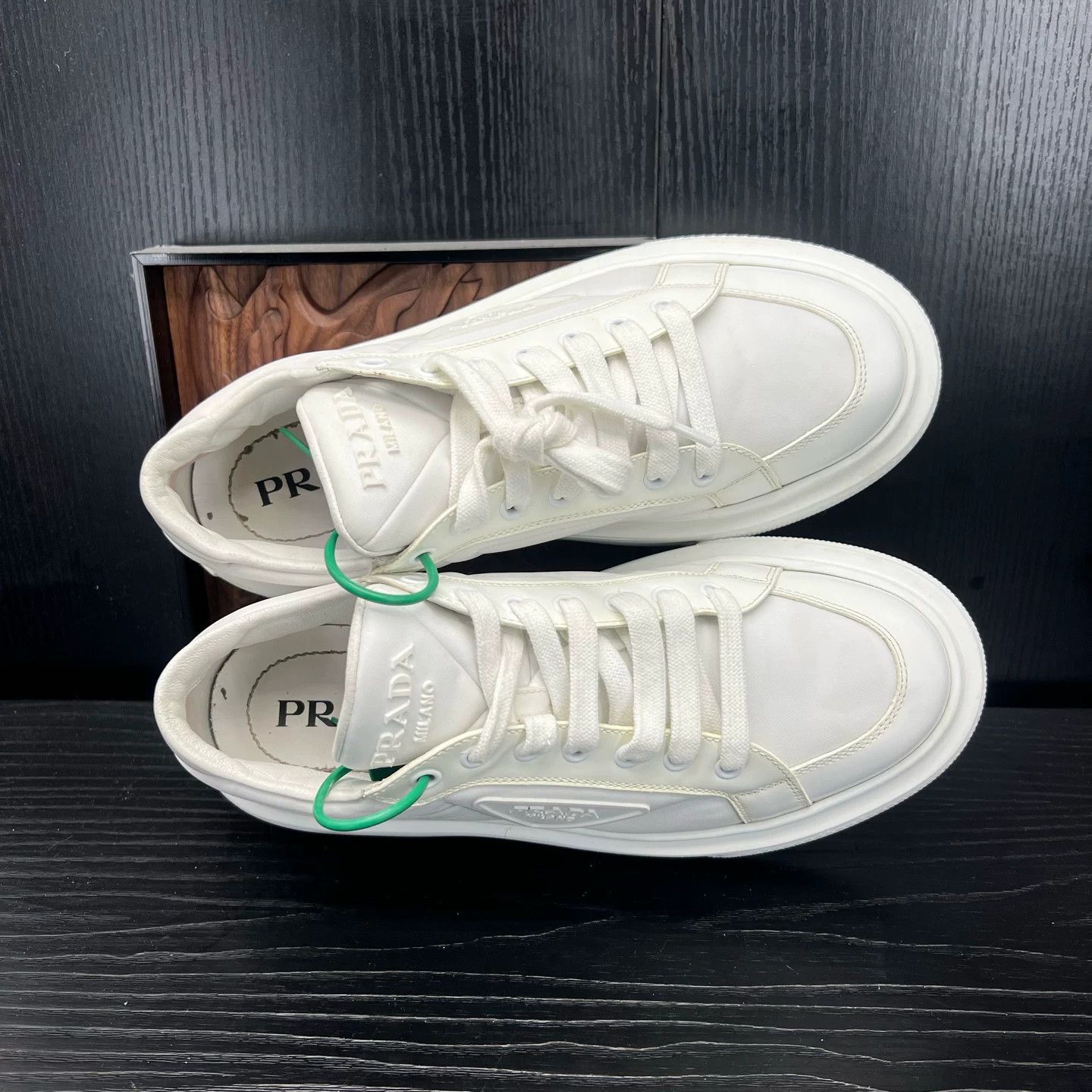 Prada Prada Macro White Sneakers Size US 5.5 / EU 38 - 5 Thumbnail