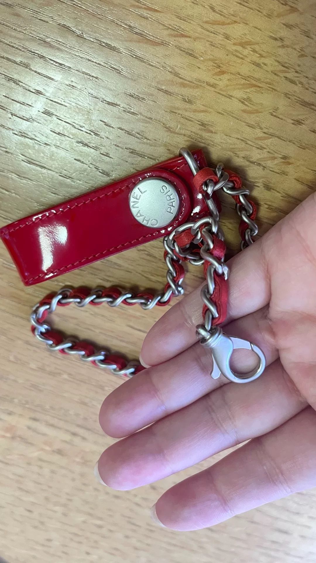 Chanel Chanel Red Patent Leather Chain Size ONE SIZE - 2 Thumbnail