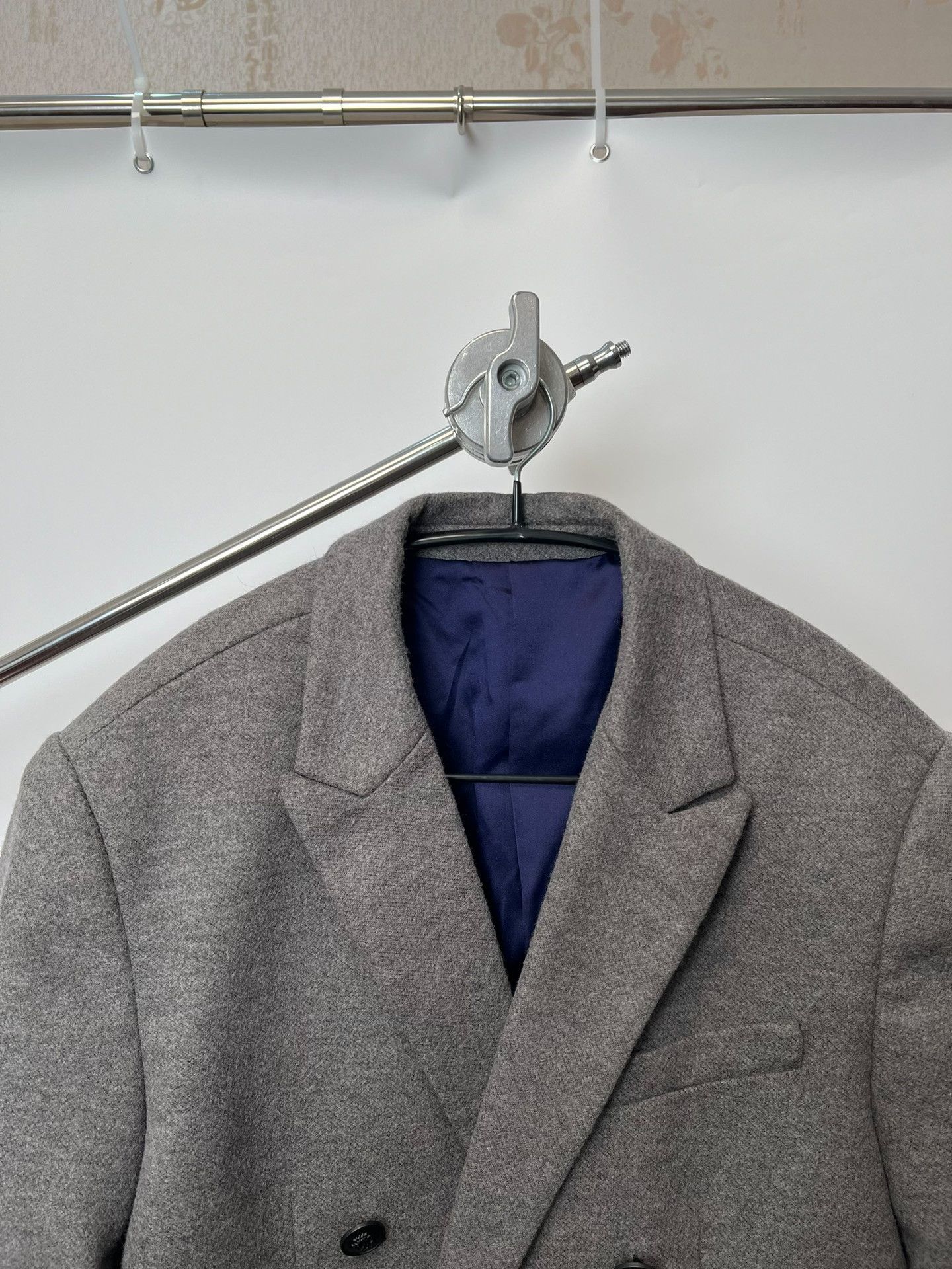 Helmut Lang Helmut Lang Gray Wool Double-Breasted Blazer Size US L / EU 52-54 / 3 - 3 Thumbnail