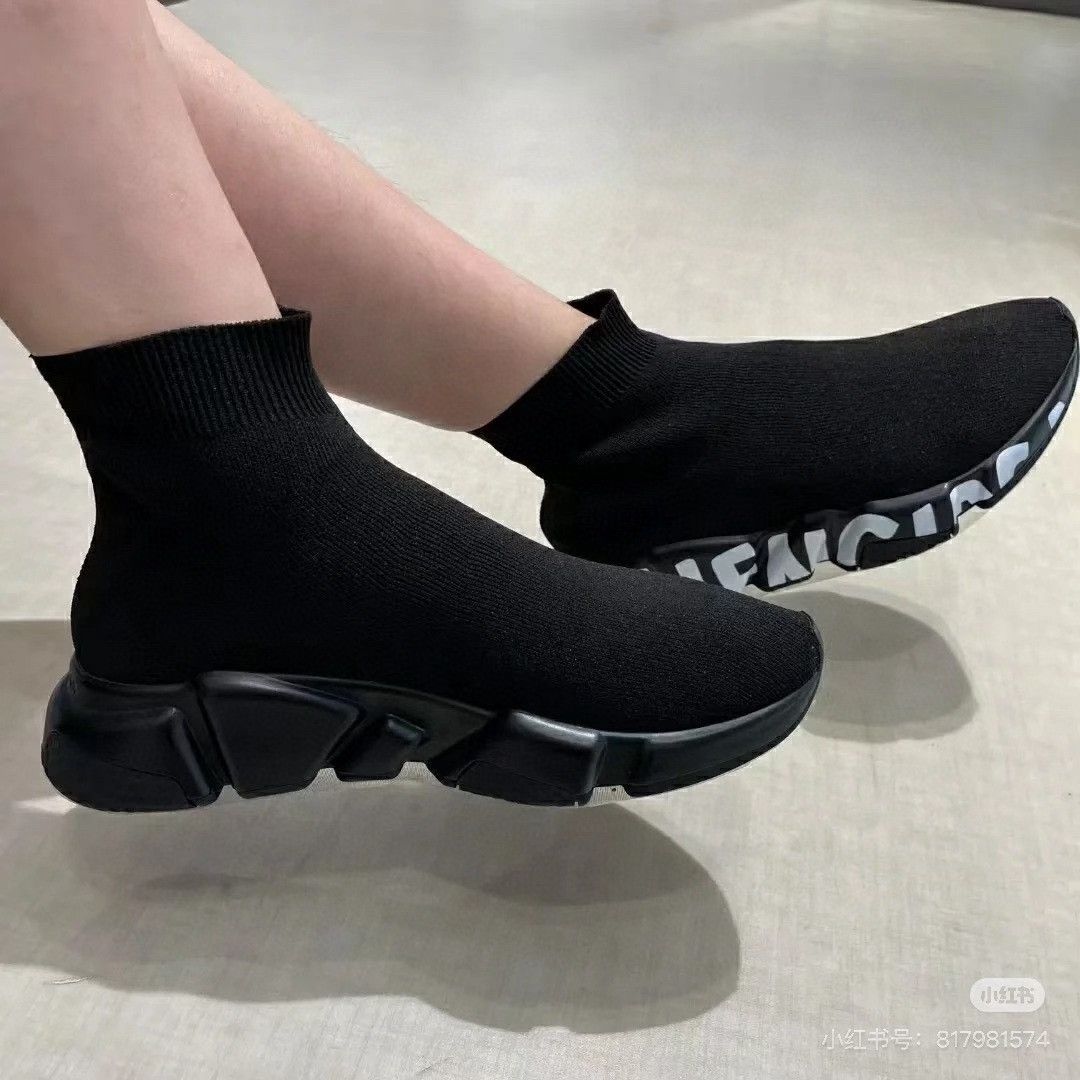 Balenciaga Balenciaga Black Sock Shoes Size US 7 / EU 40 - 9 Thumbnail