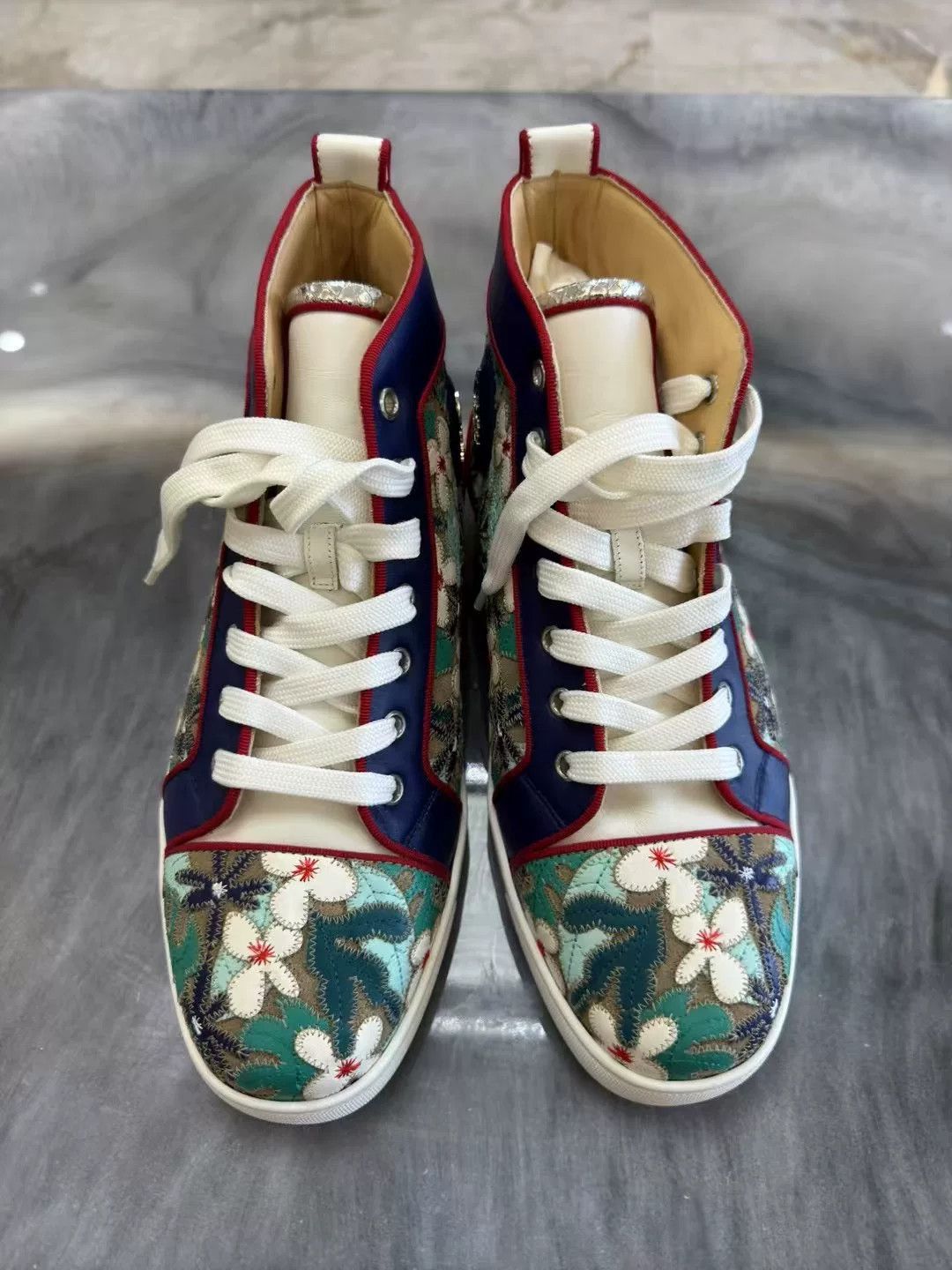 Christian Louboutin Christian Louboutin Floral Embroidery High-Top Sneakers Size US 8 / EU 41 - 3 Thumbnail
