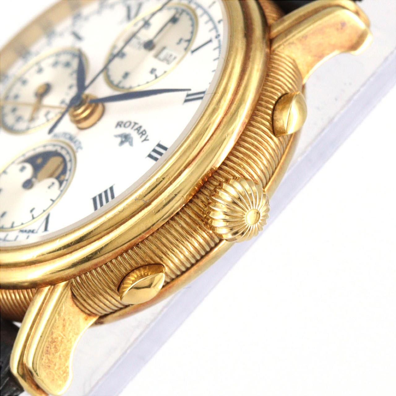 Other Other Rotary Chronograph Triple Calendar Moonphase Yellow Gold Mens Precious Metal Automatic M1803 DUTY FREE for USA Size ONE SIZE - 3 Thumbnail