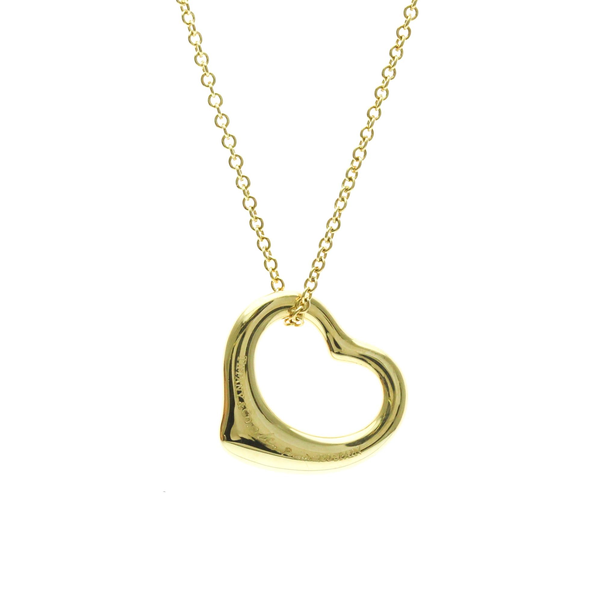 Tiffany & Co. Tiffany Open Heart Yellow Gold (18K) No Stone Men,Women Fashion Pendant Necklace (Gold) Size ONE SIZE - 2 Thumbnail