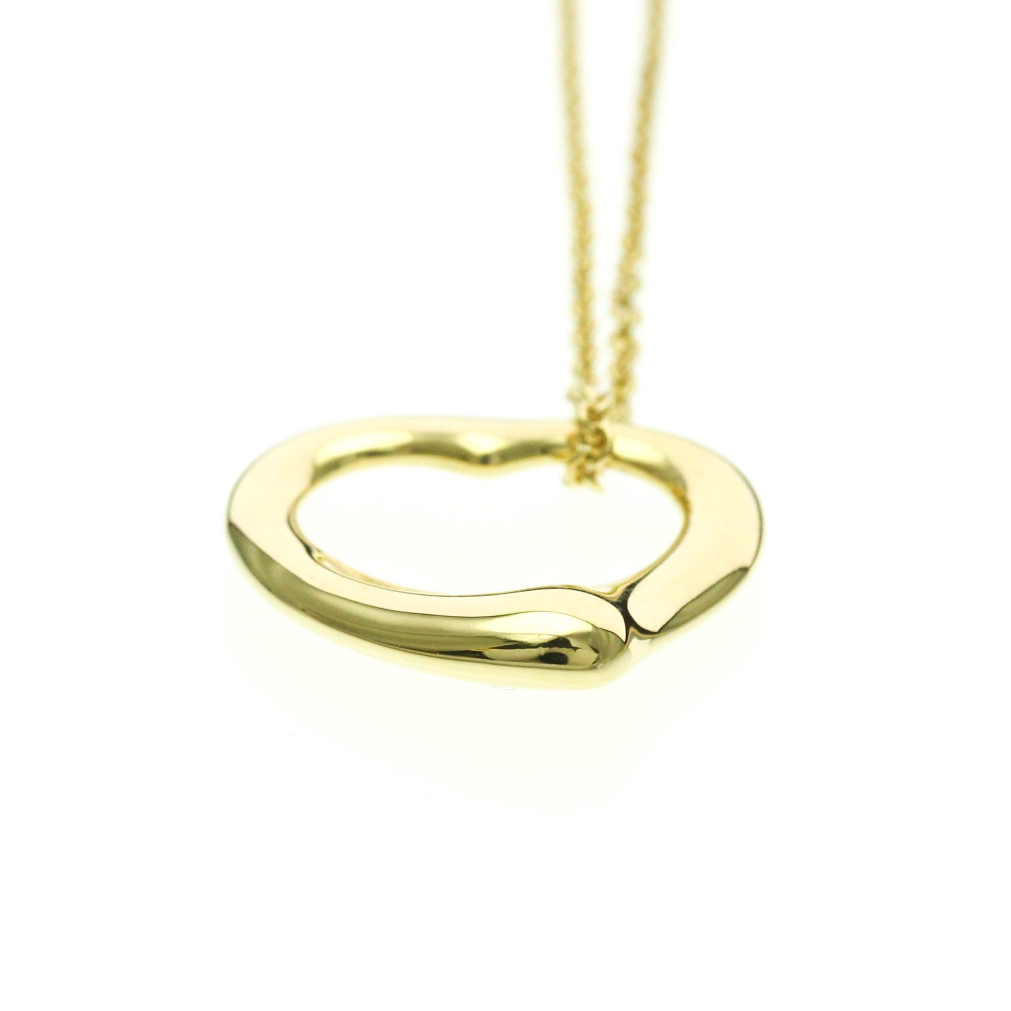 Tiffany & Co. Tiffany Open Heart Yellow Gold (18K) No Stone Men,Women Fashion Pendant Necklace (Gold) Size ONE SIZE - 4 Thumbnail
