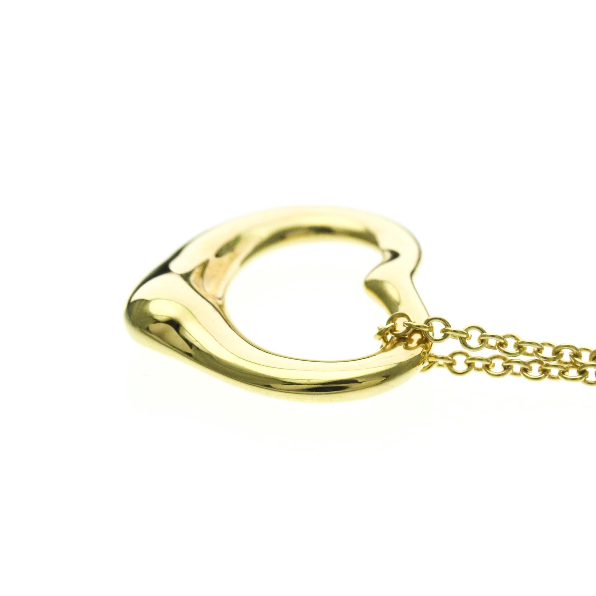Tiffany & Co. Tiffany Open Heart Yellow Gold (18K) No Stone Men,Women Fashion Pendant Necklace (Gold) Size ONE SIZE - 3 Thumbnail