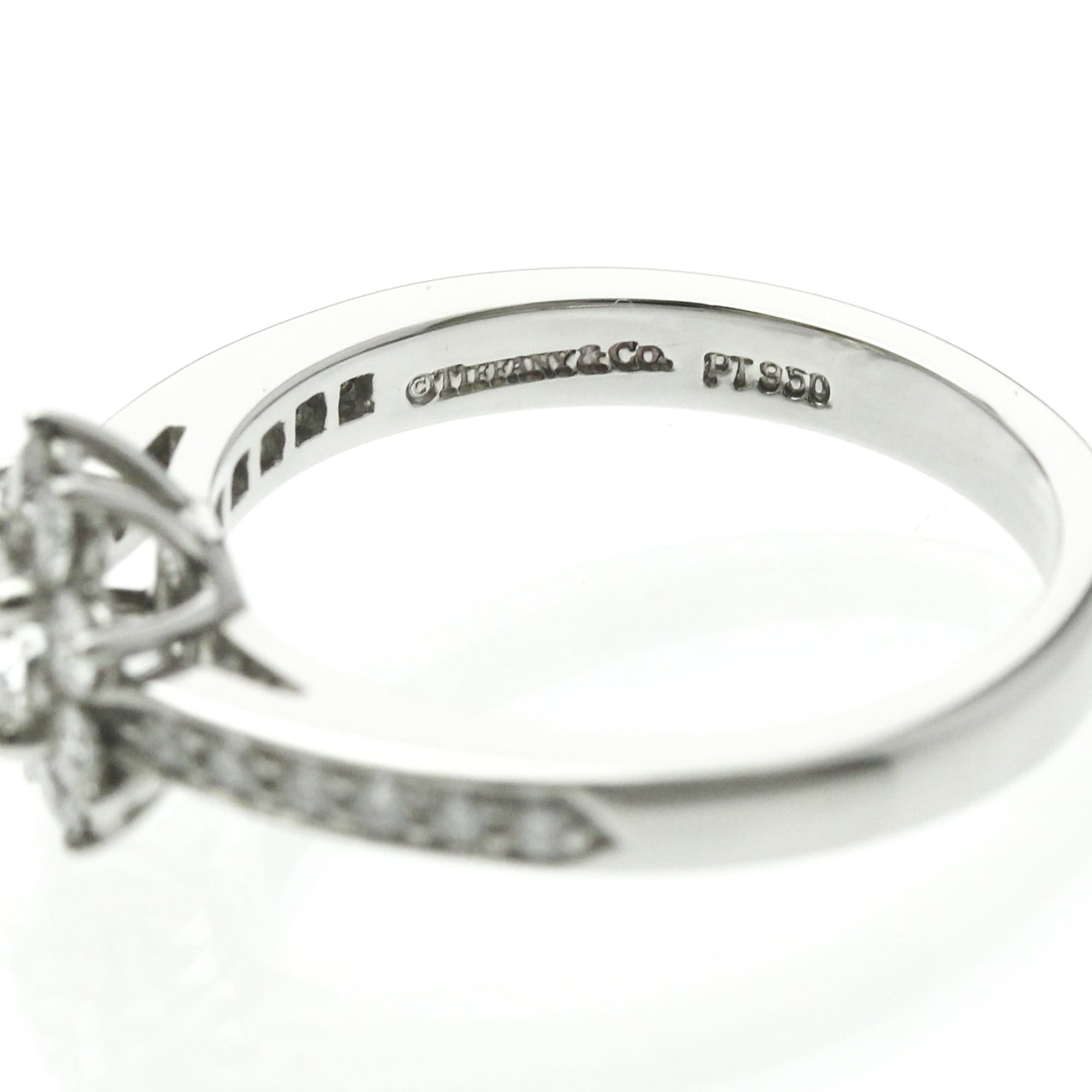 Tiffany & Co. Tiffany Flora Diamond Ring Platinum Fashion Diamond Band Ring Silver Size ONE SIZE - 6 Thumbnail