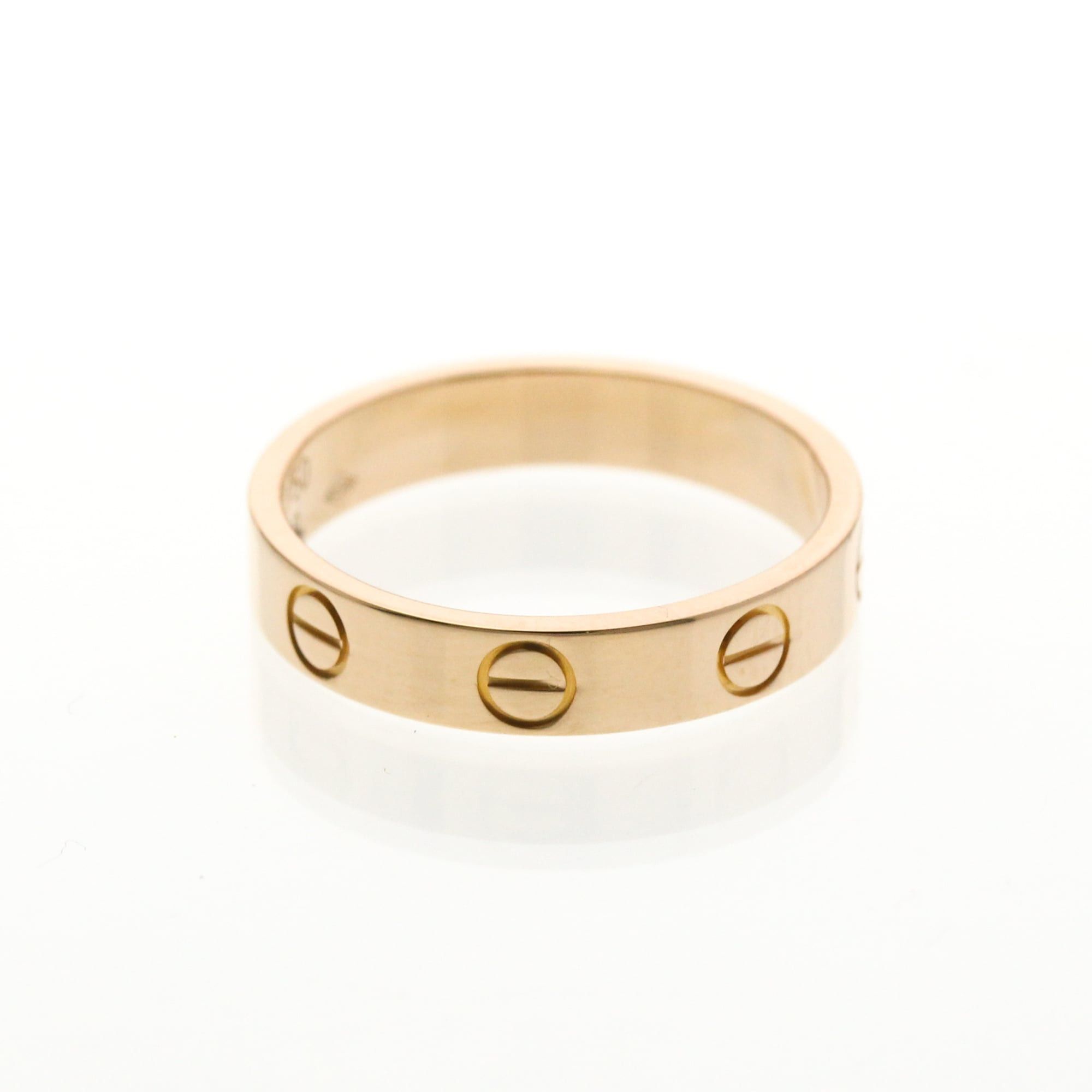 Cartier Cartier Mini Love Ring Pink Gold (18K) Fashion No Stone Band Ring Pink Gold Size ONE SIZE - 4 Thumbnail
