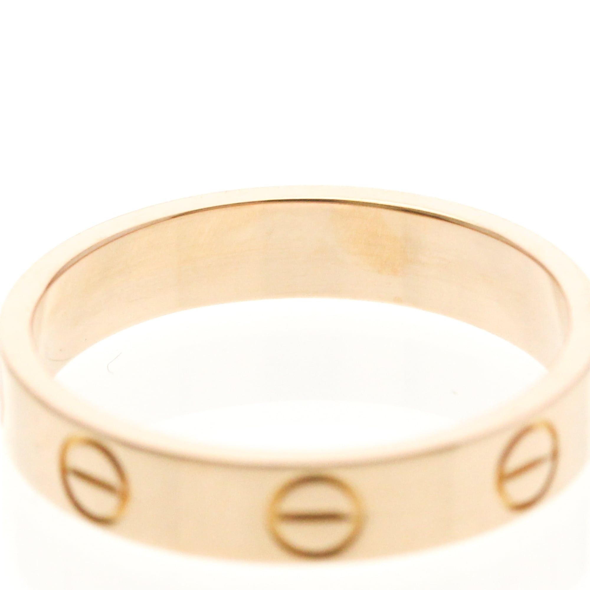 Cartier Cartier Mini Love Ring Pink Gold (18K) Fashion No Stone Band Ring Pink Gold Size ONE SIZE - 7 Thumbnail